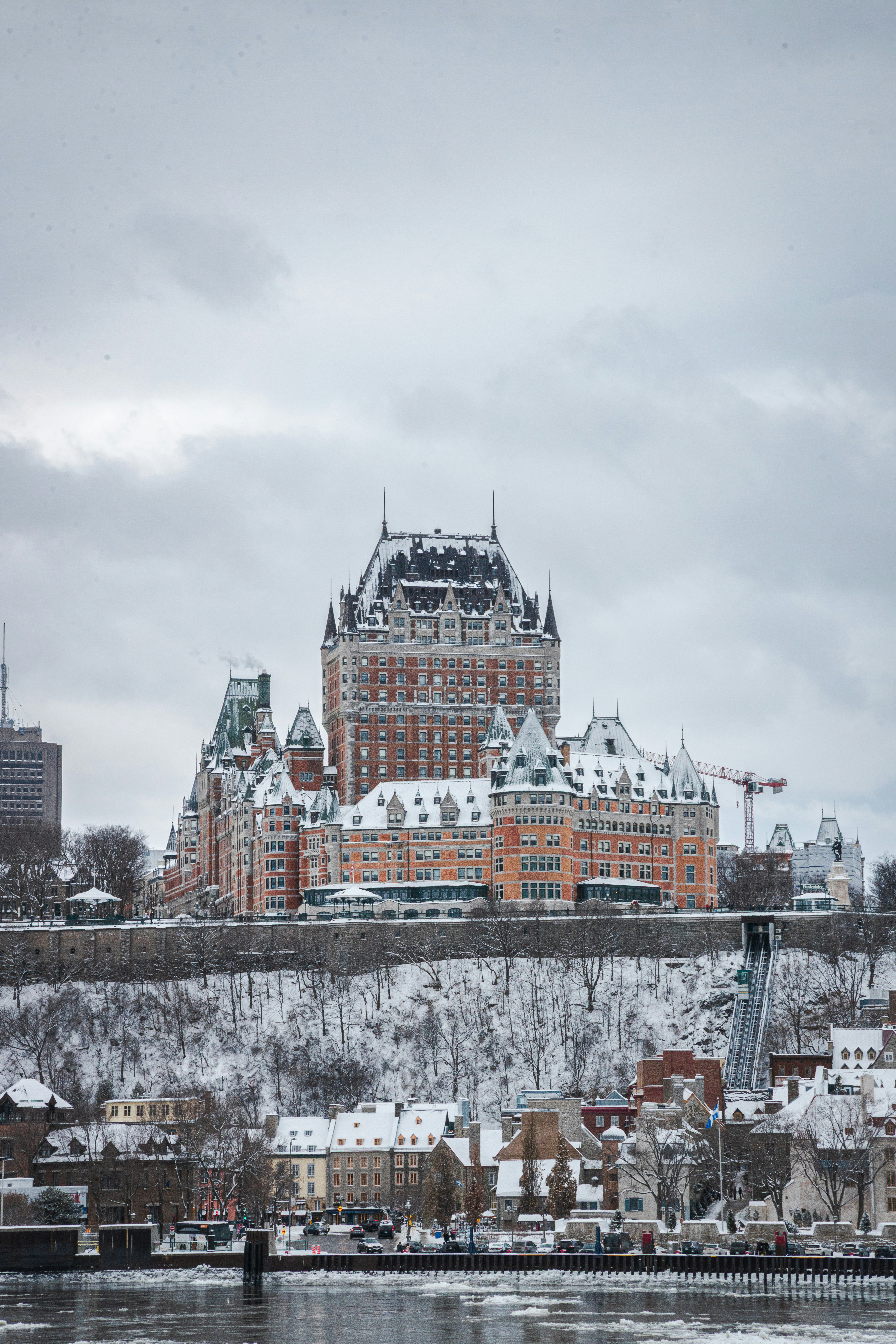 Hotel Chateau Frontenac en la ciudad de Quebec durante el invierno