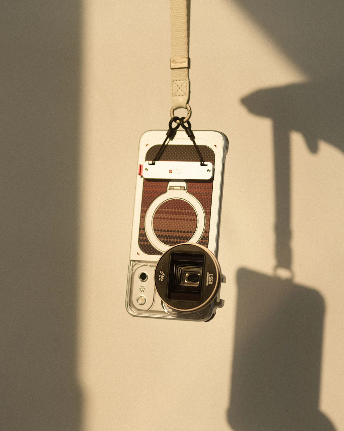 Phone with ring light for content creation