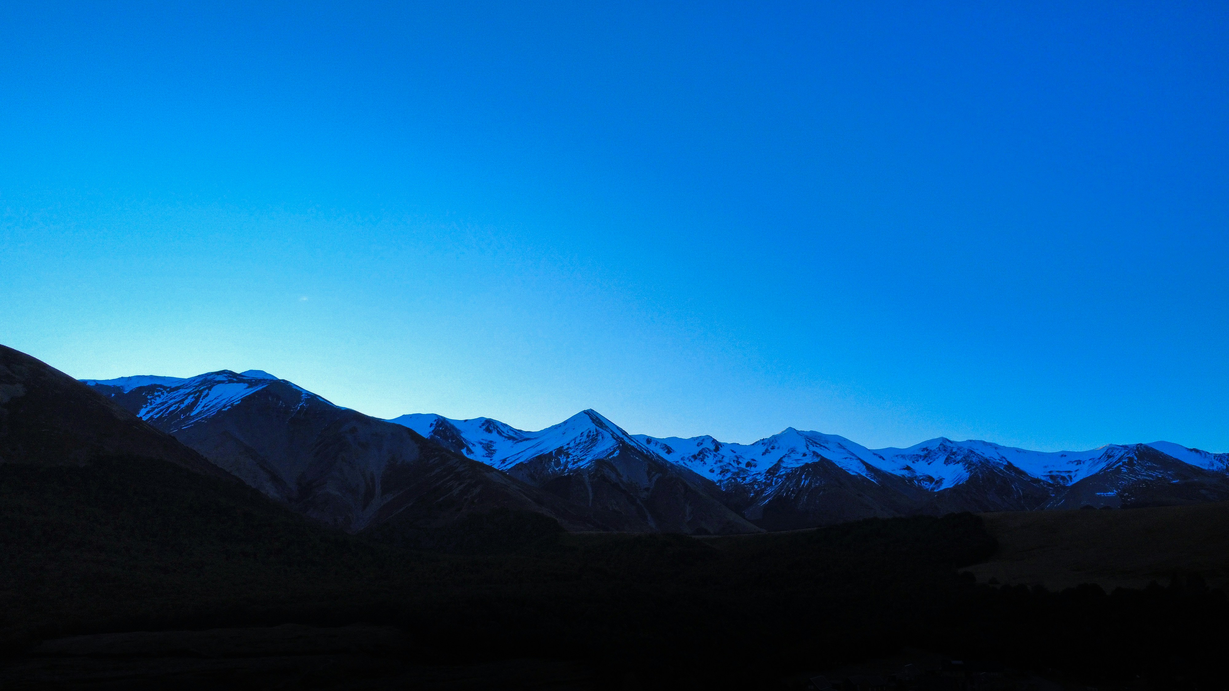 Pristine mountain landscape with clear blue sky