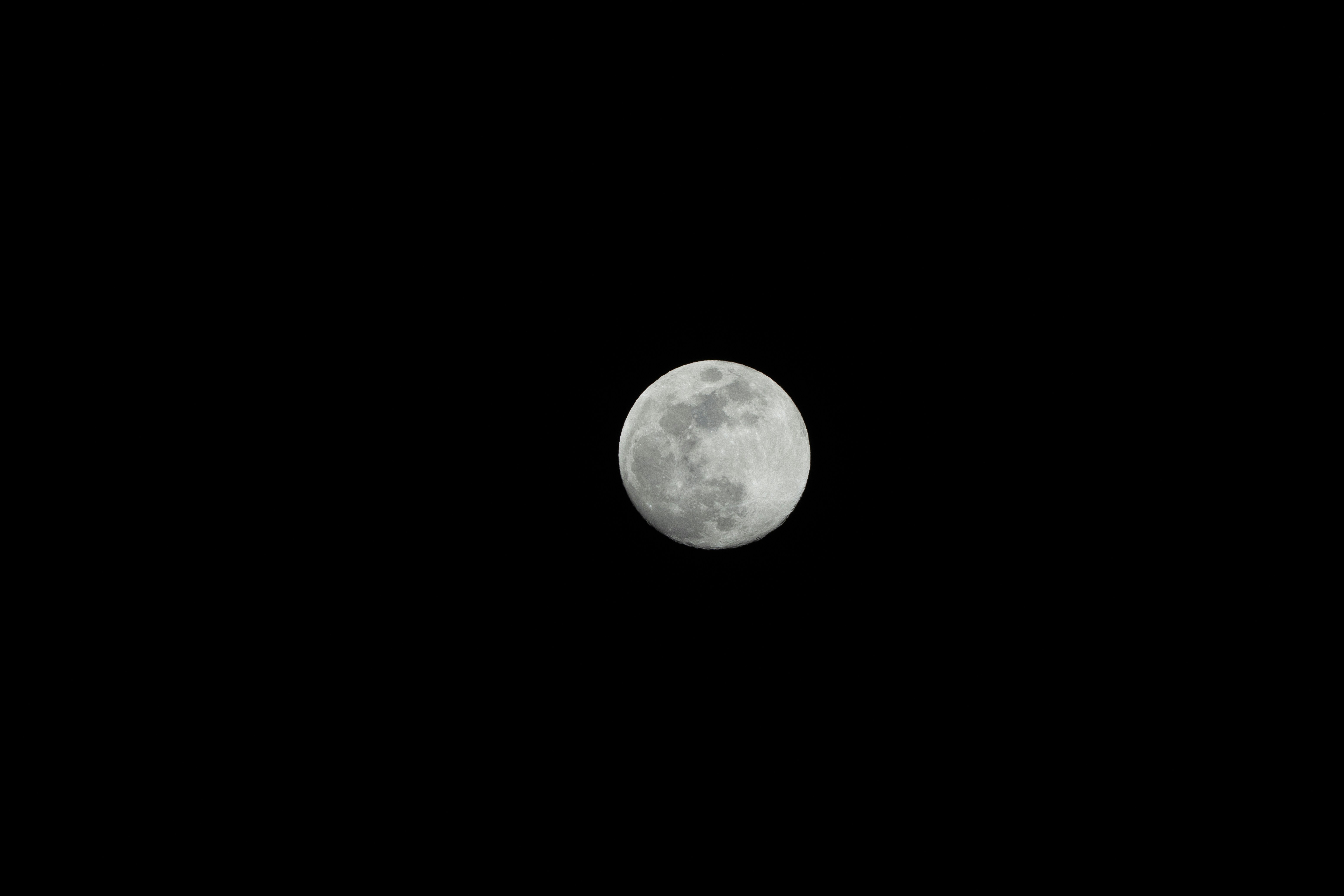 Vollmond leuchtet am dunklen Nachthimmel