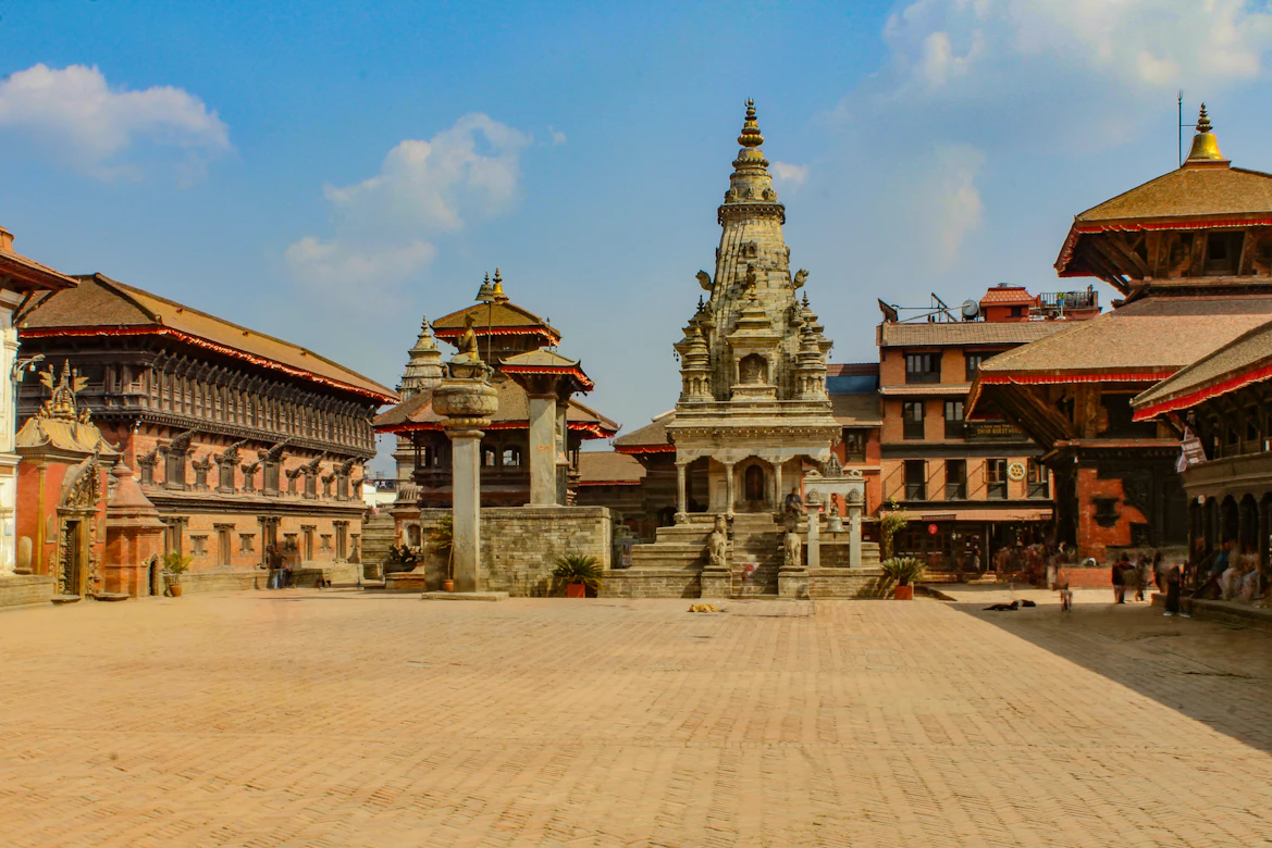 A beautifully detailed Newari courtyard