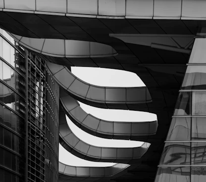 Modern architectural design with curved elements