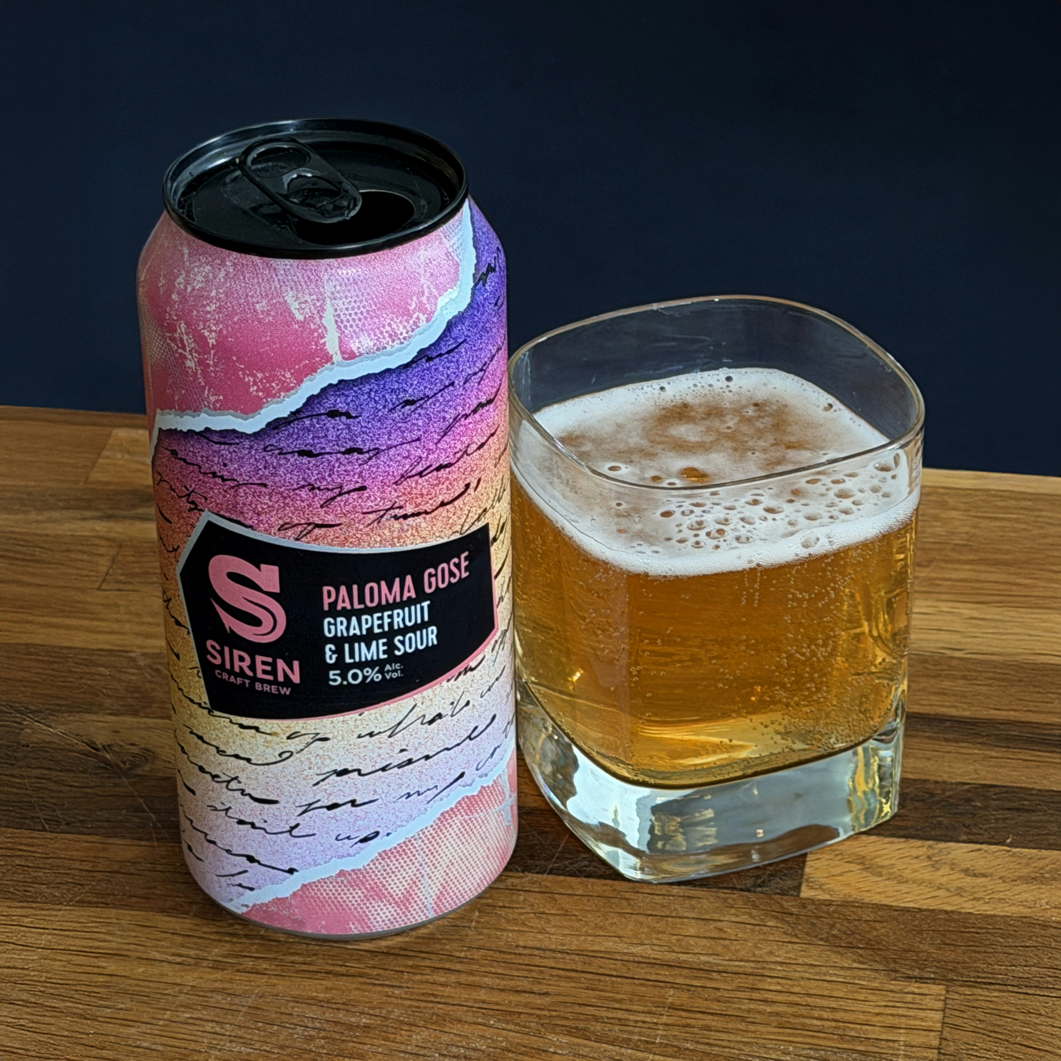 Siren paloma gose grapefruit and lime sour beer can.