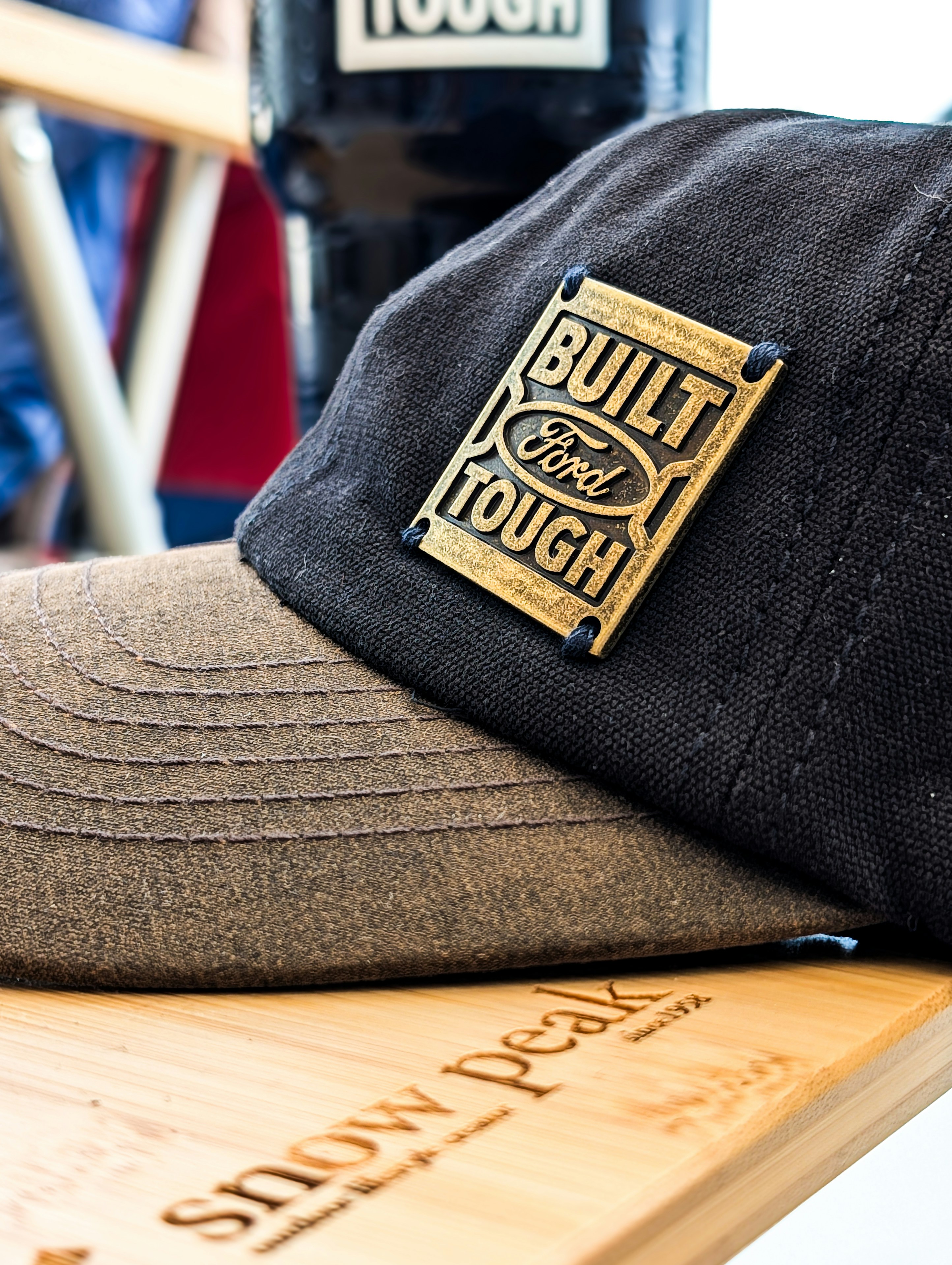 Black baseball cap with ford tough logo