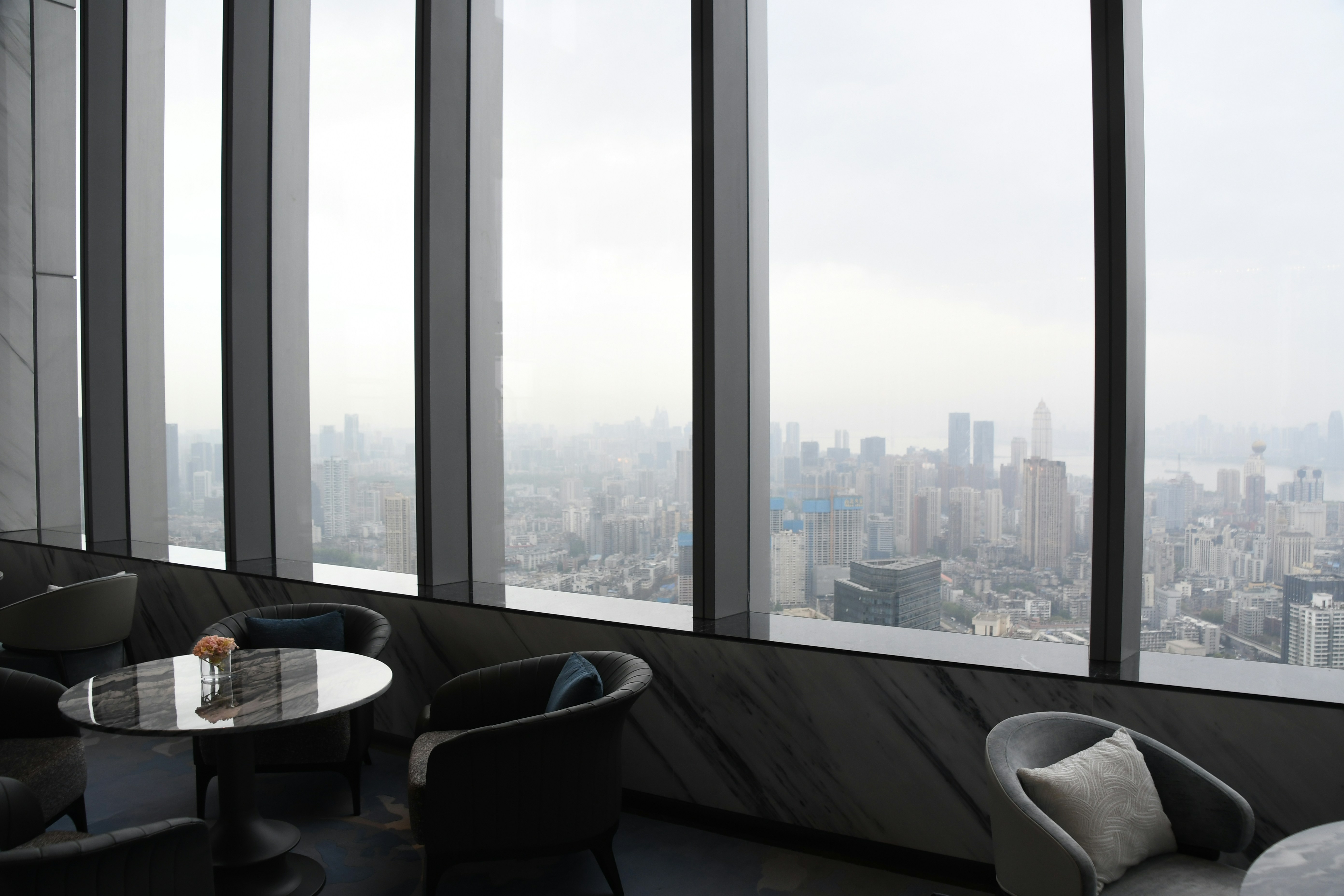 Rooftop wellness suite with panoramic city view