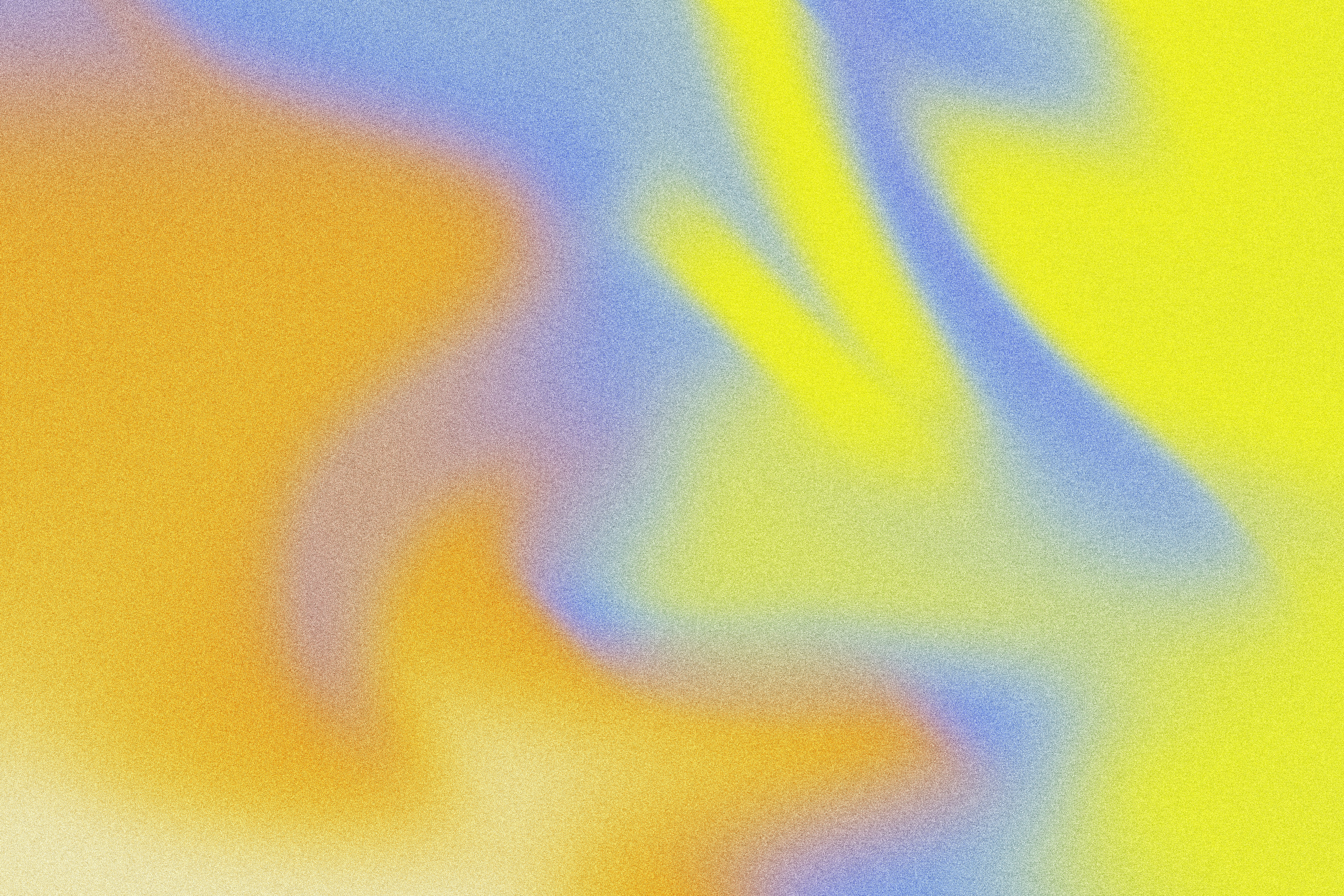 Abstrakte, wirbelnde Farben in Gelb, Orange und Blau.