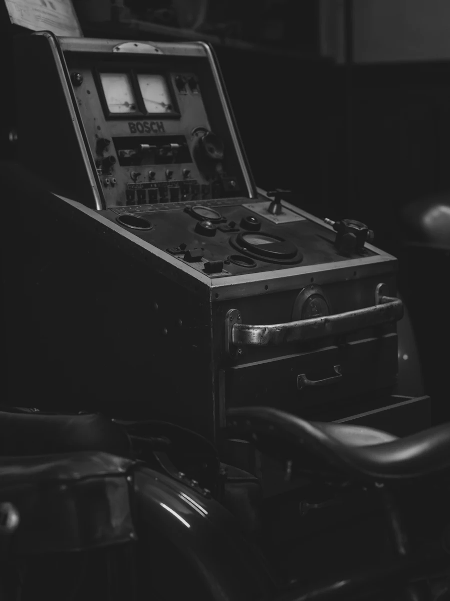 Precision automotive diagnostic equipment in a workshop