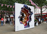 Floral silhouette of queen elizabeth's profile