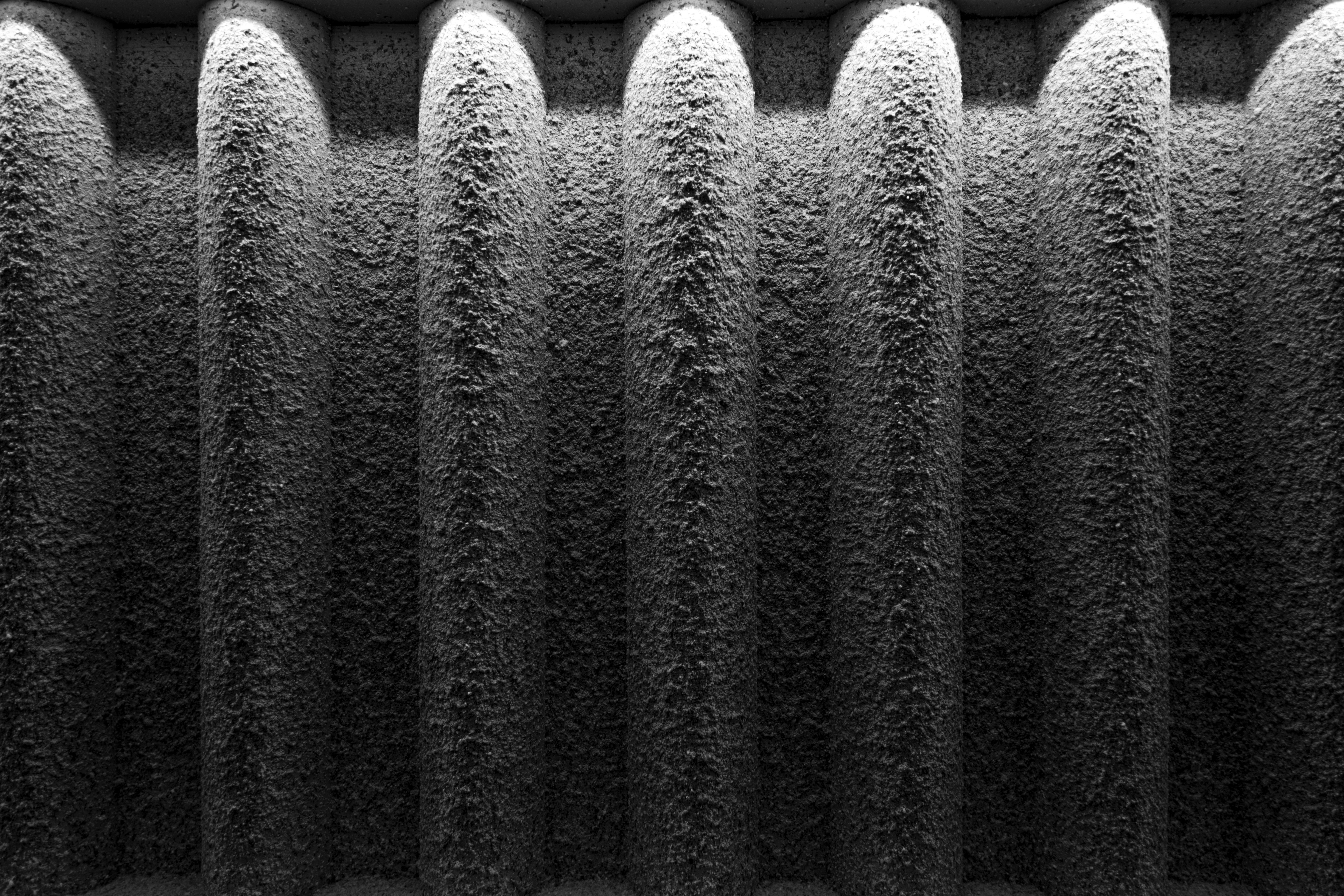 Close-up of a textured, ribbed surface