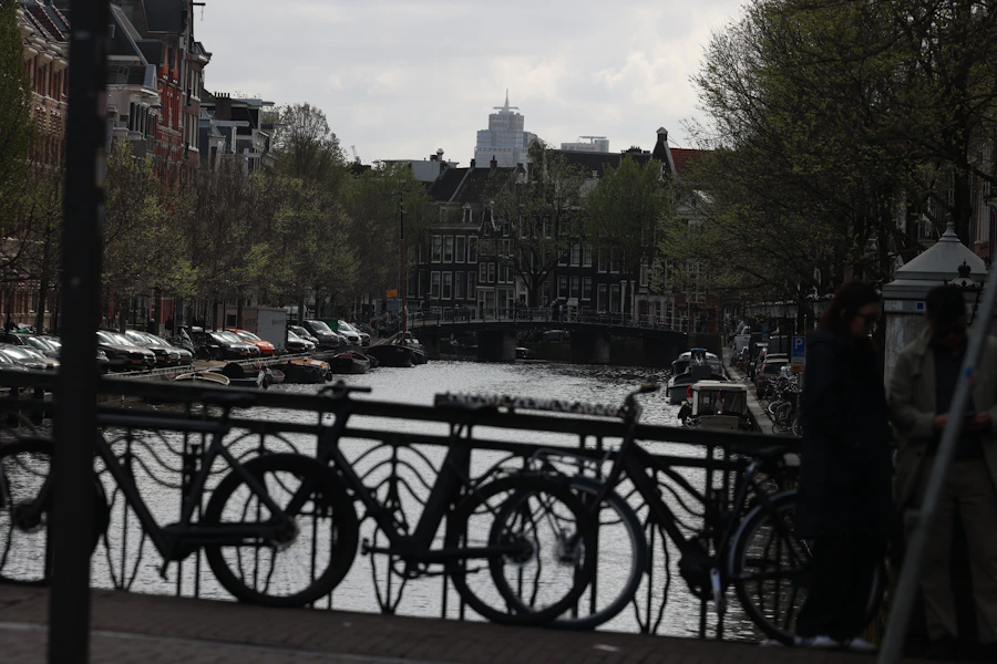 City cycling near Amsterdam, Netherlands
