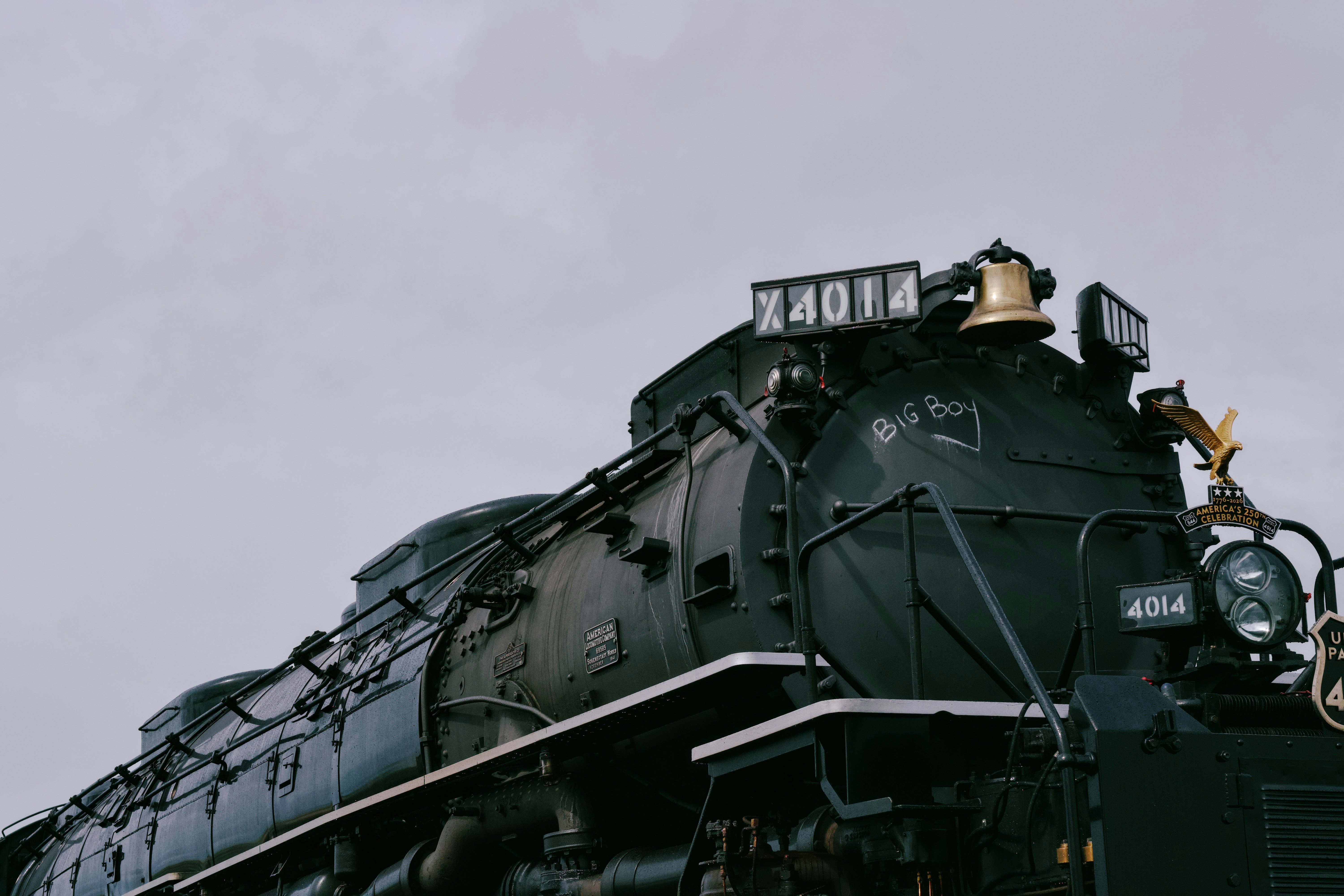 Vintage steam train with number x4014