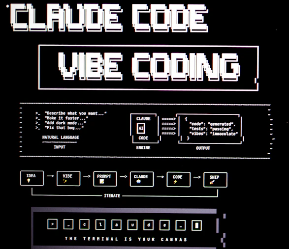 Claude code vibe coding diagram with text