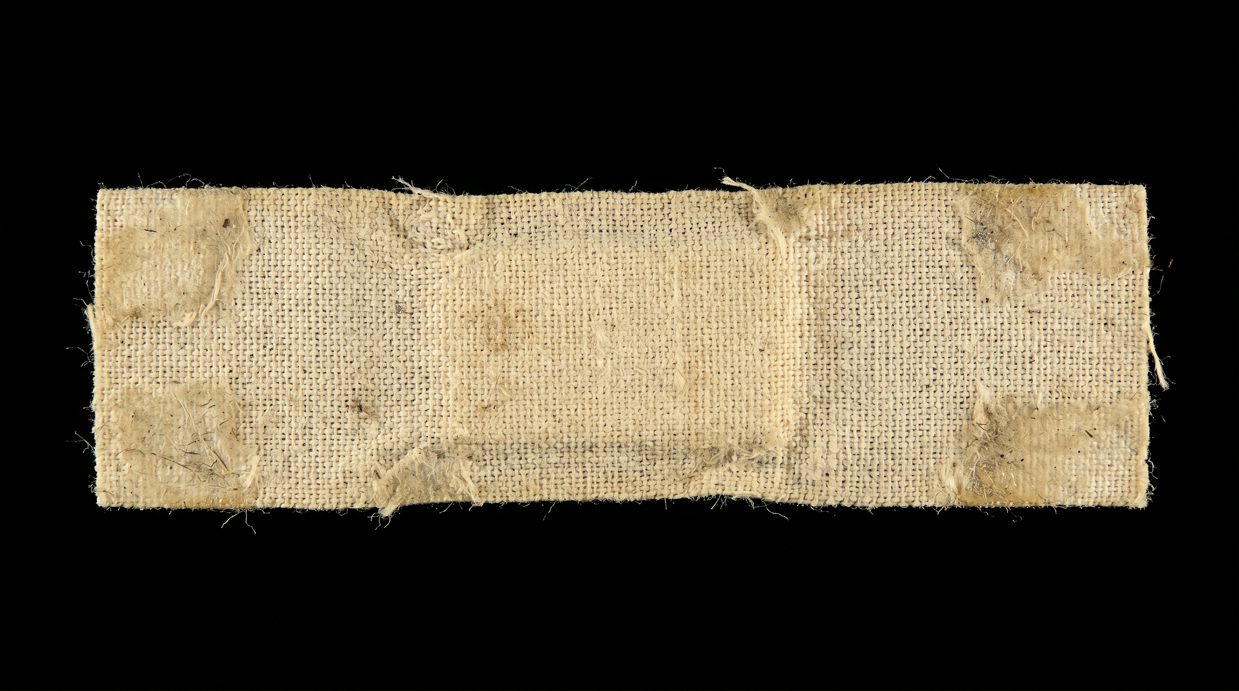 A close-up of a small, rectangular, off-white paper strip.