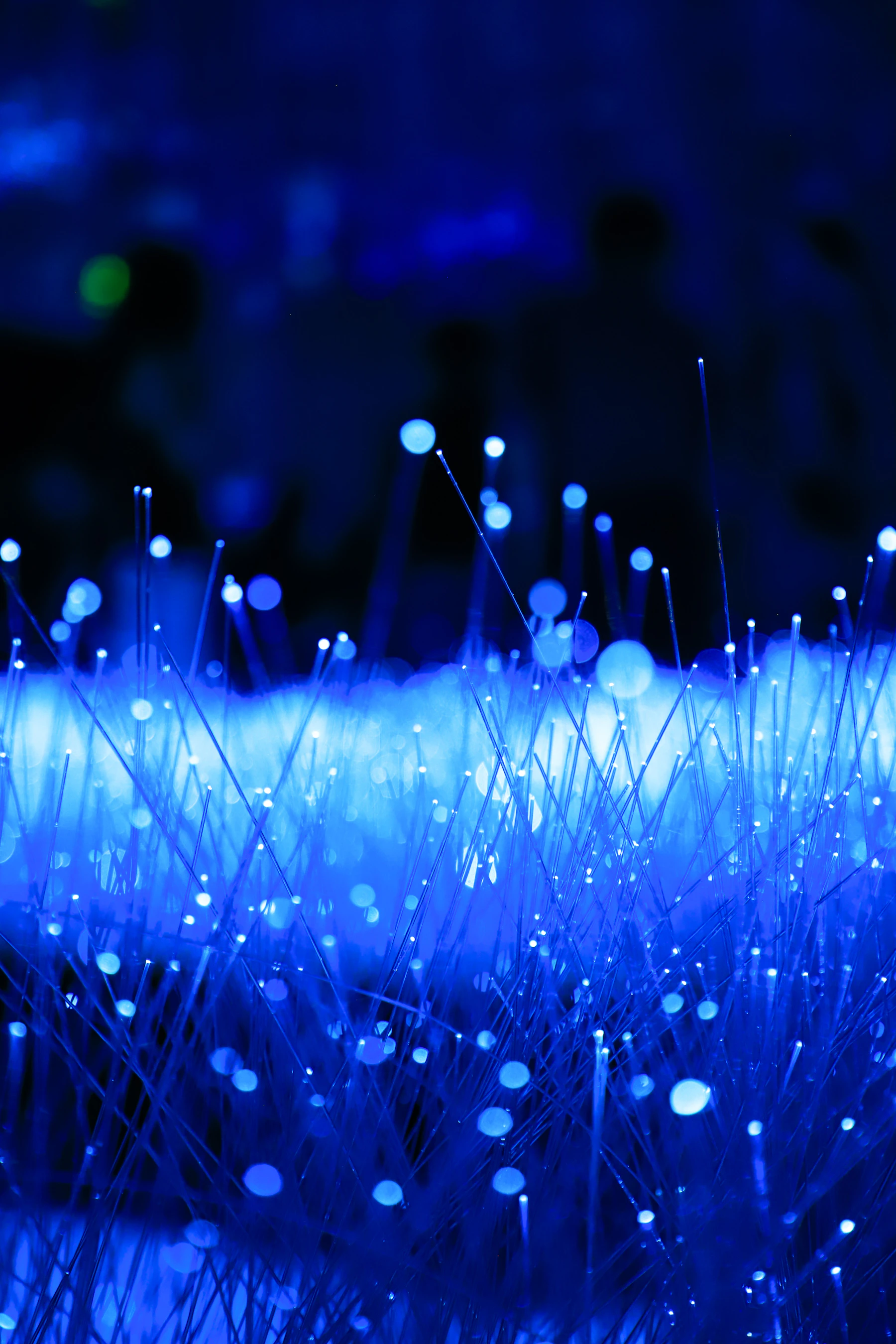Abstract blue digital fiber light pattern