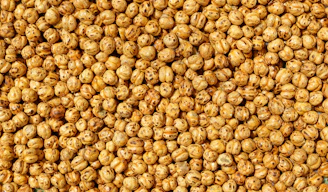 Close-up of a pile of roasted chickpeas