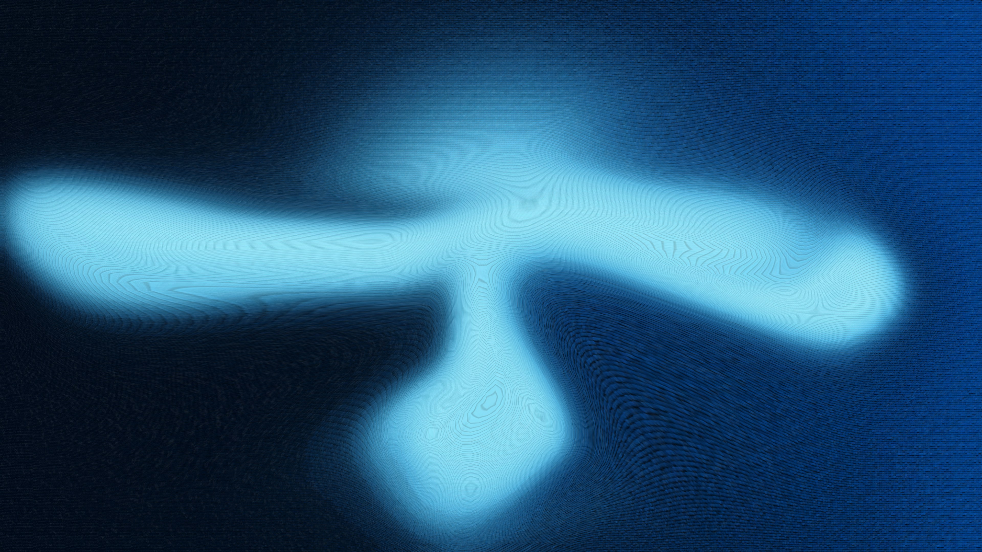 Abstract light blue shape on dark blue background
