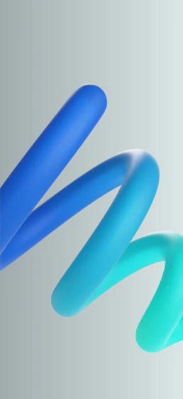 Blue and teal tubes curve across a gray background
