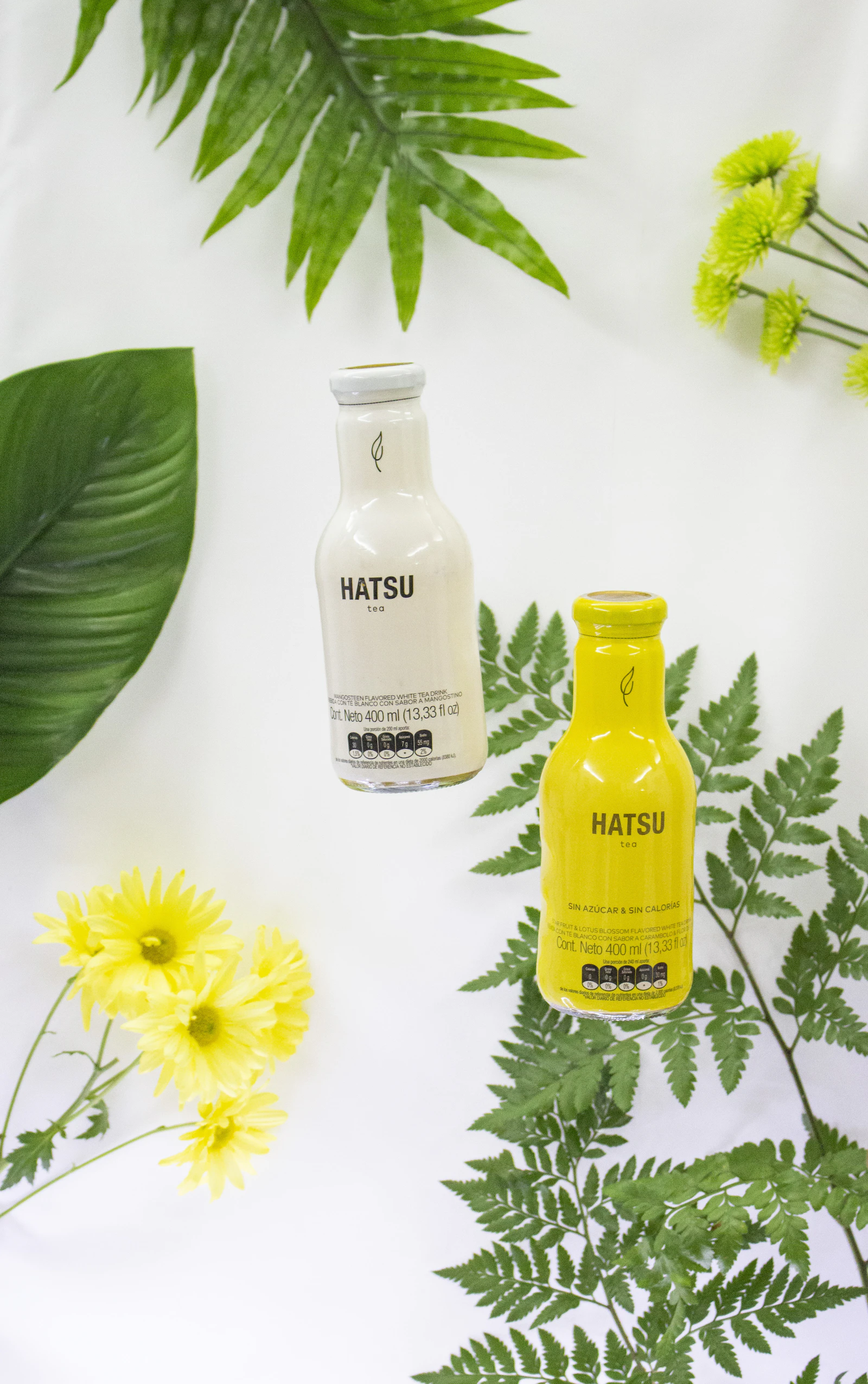 Botanische Wellness-Szene mit grünen Blättern
