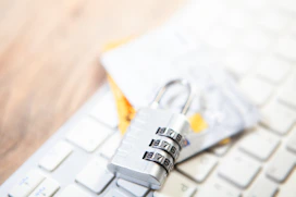 Combination lock on credit cards and keyboard