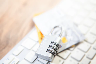 Combination lock on credit cards and keyboard