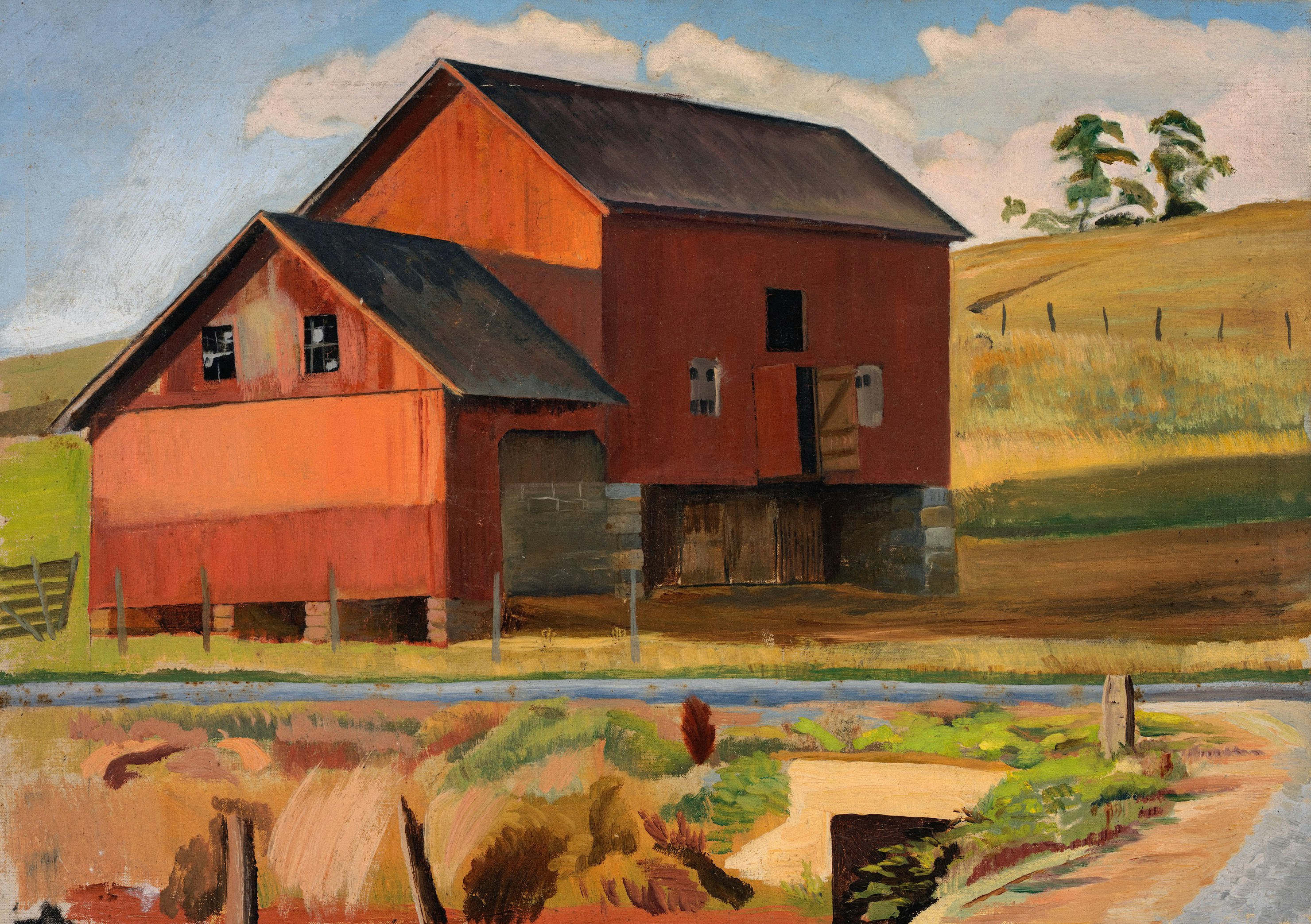 Red barn with reflection in water photo – Free Farm Image on Unsplash
