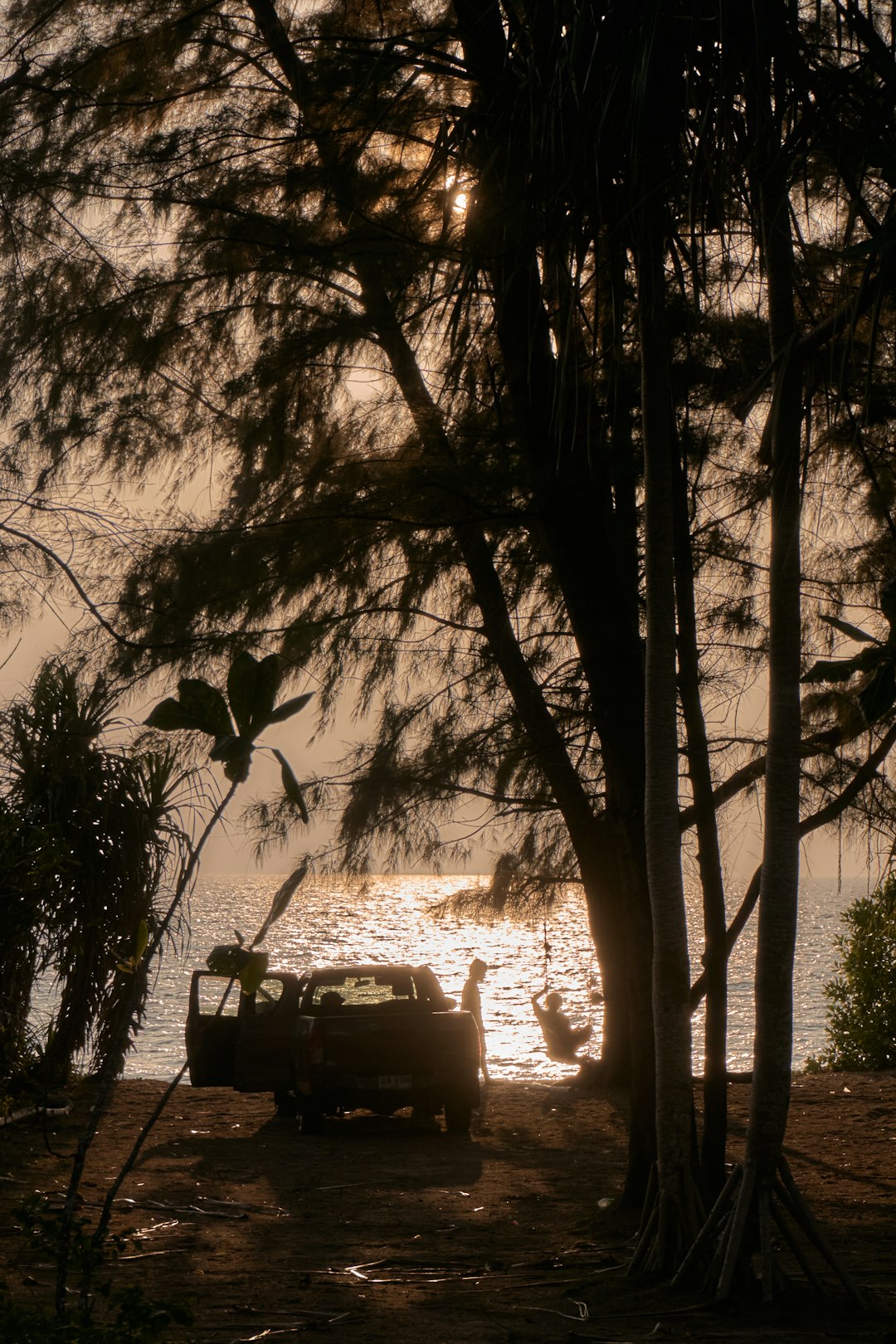 Mitsubishi vehicle at sunset