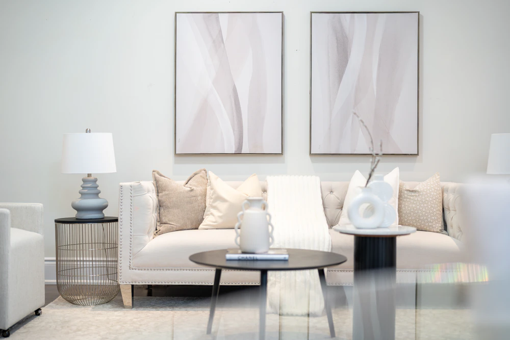 Elegant room with modern neutral wall colors