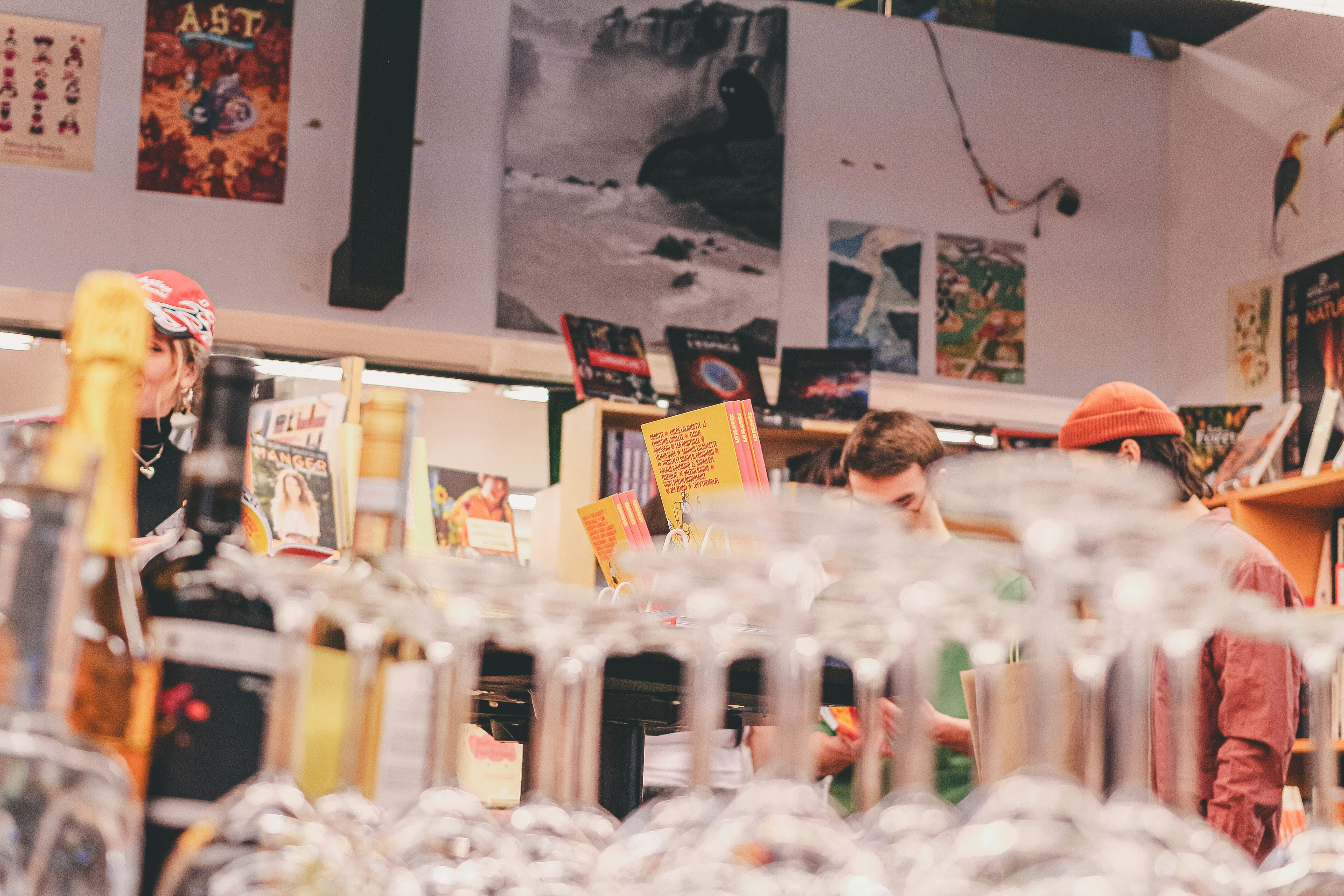 People browsing books in a store