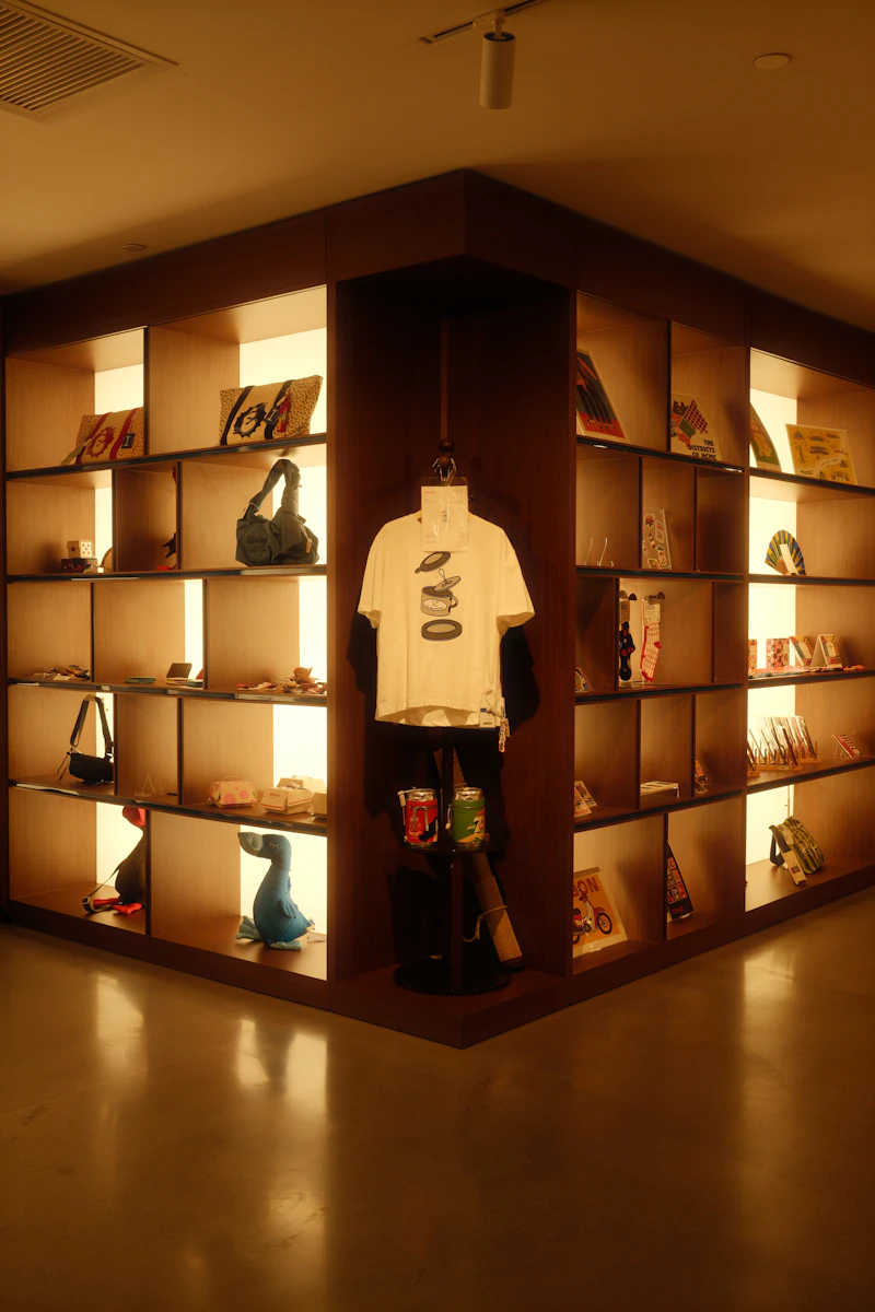 Modern retail environment with organized merchandise