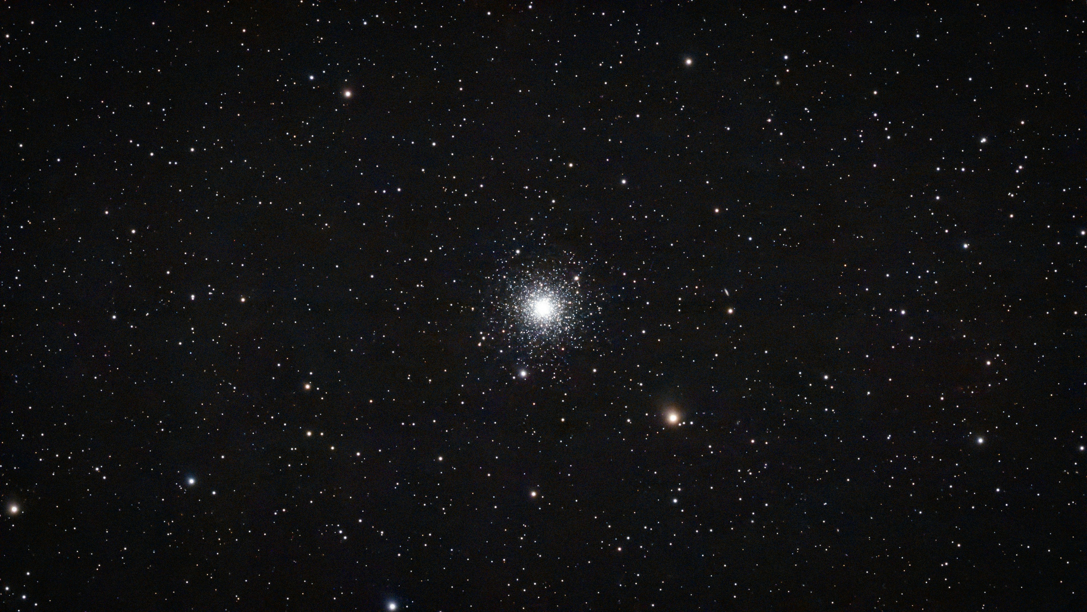 A dense star cluster in the night sky.