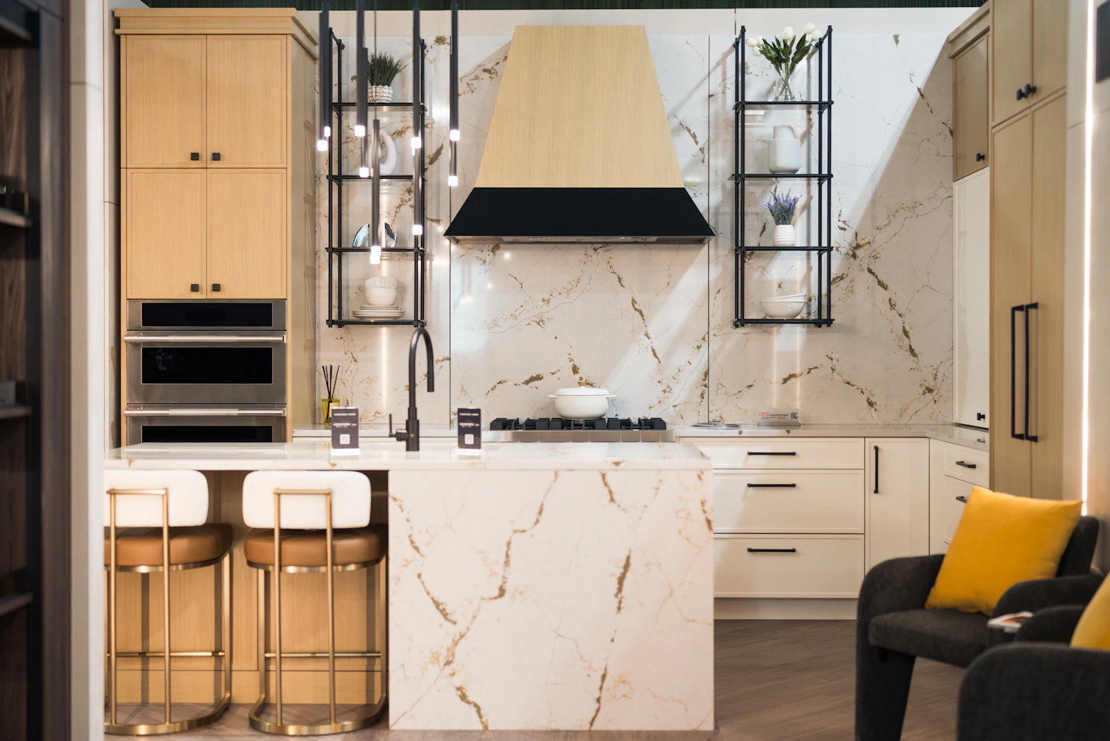 Plan de travail cuisine en quartz clair