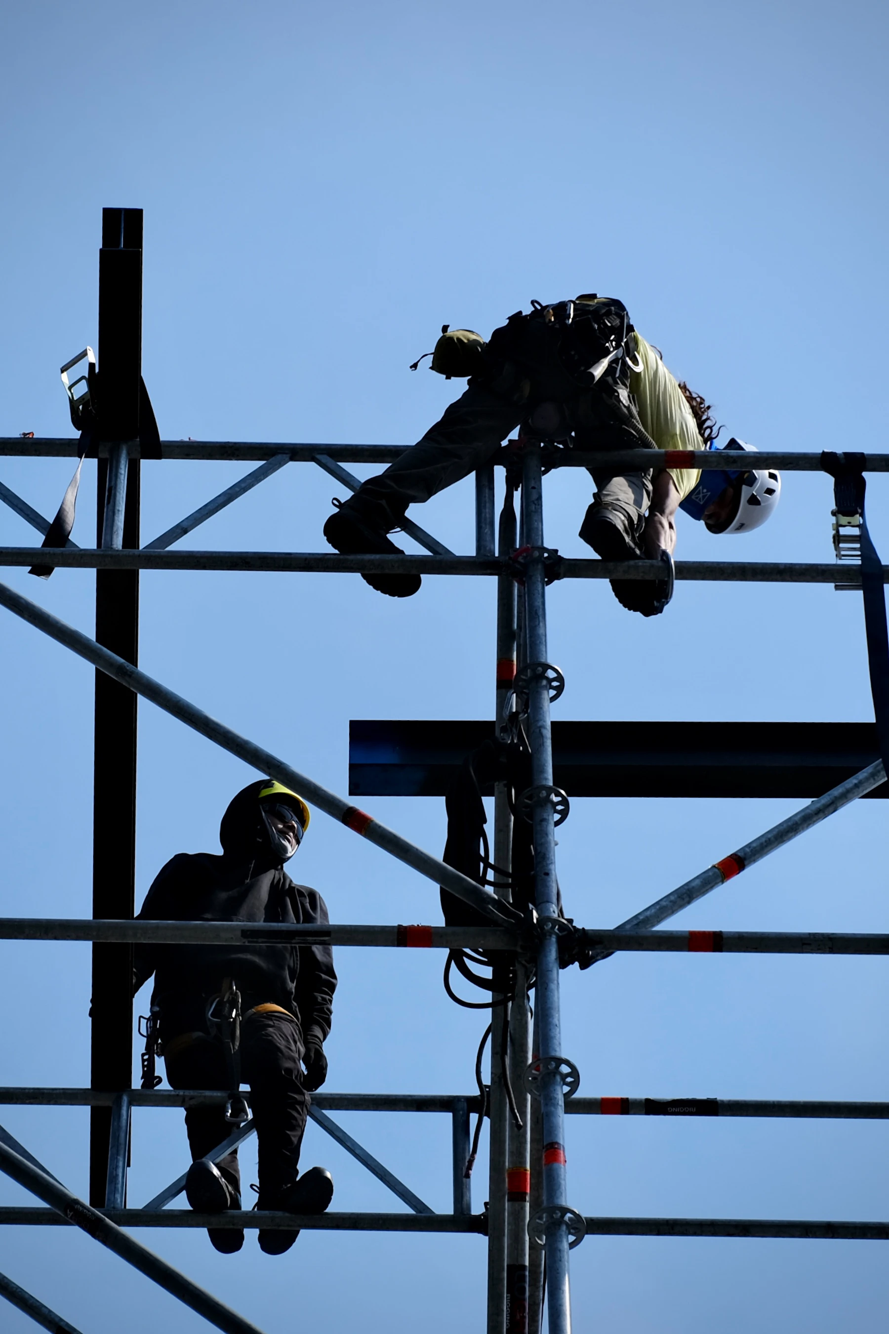 Scaffolding team working at height