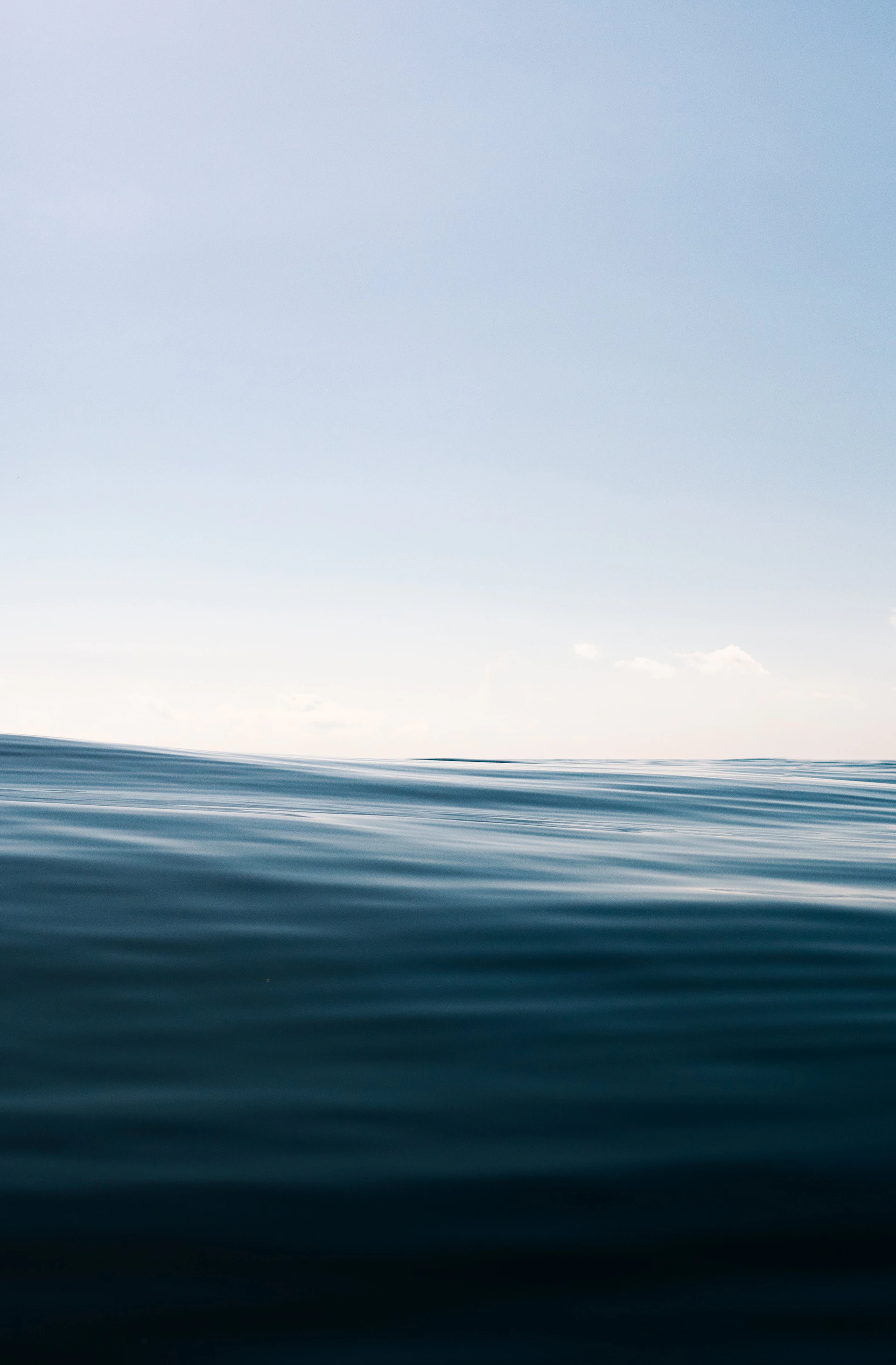 Calm ocean waves under a clear sky