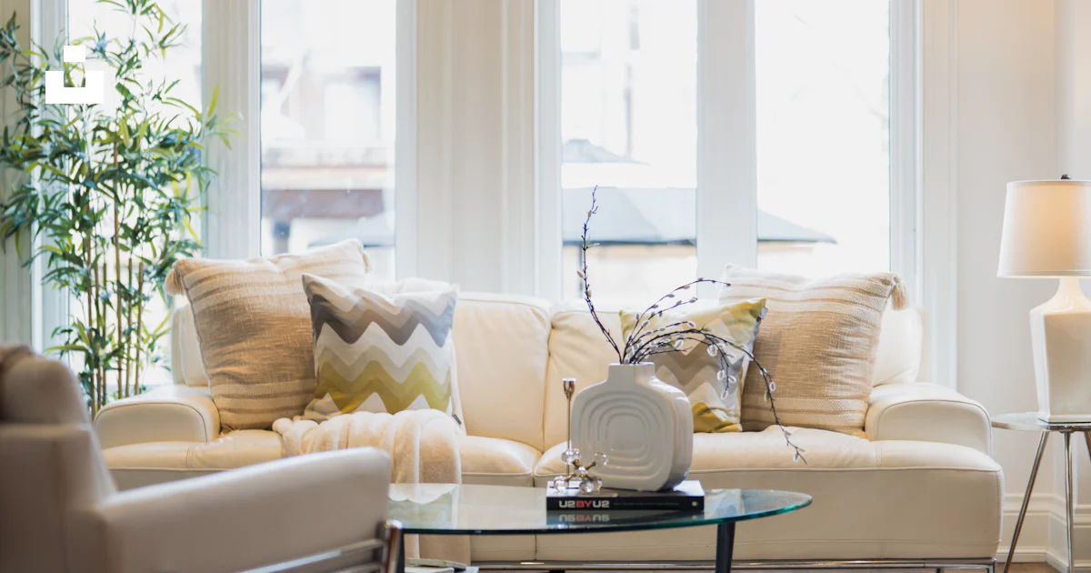 A bright modern living room in an upscale property