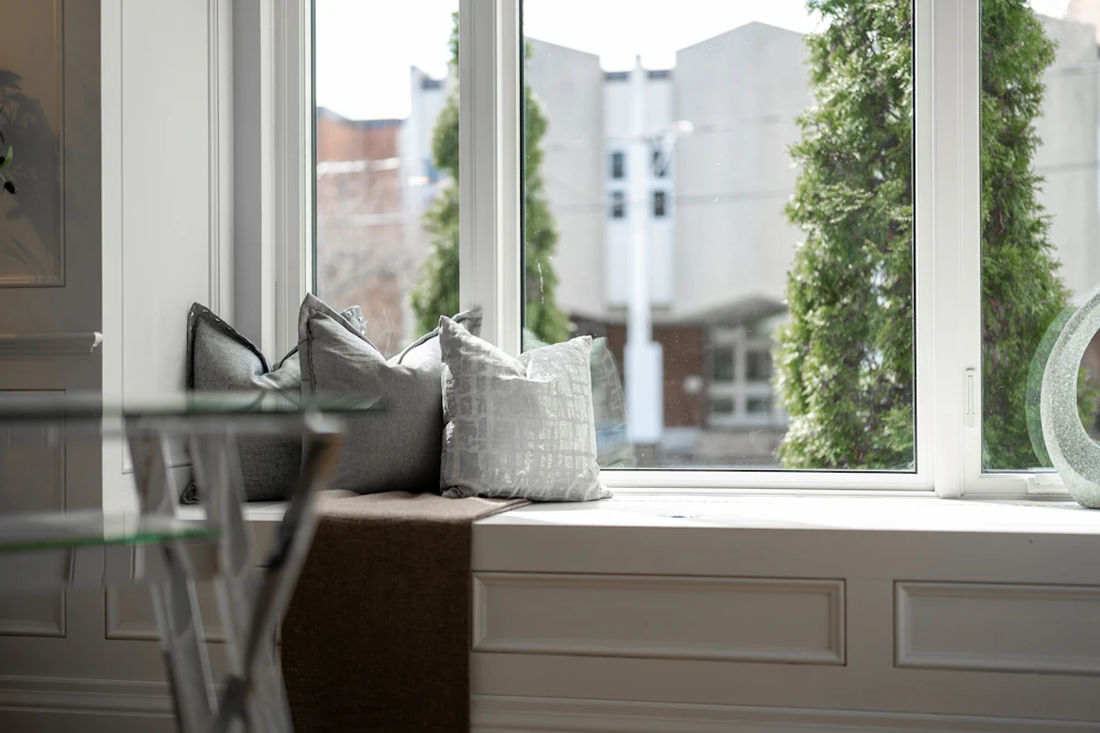 Cushions on a window seat