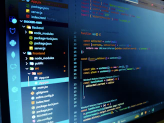 Computer screen displaying lines of code