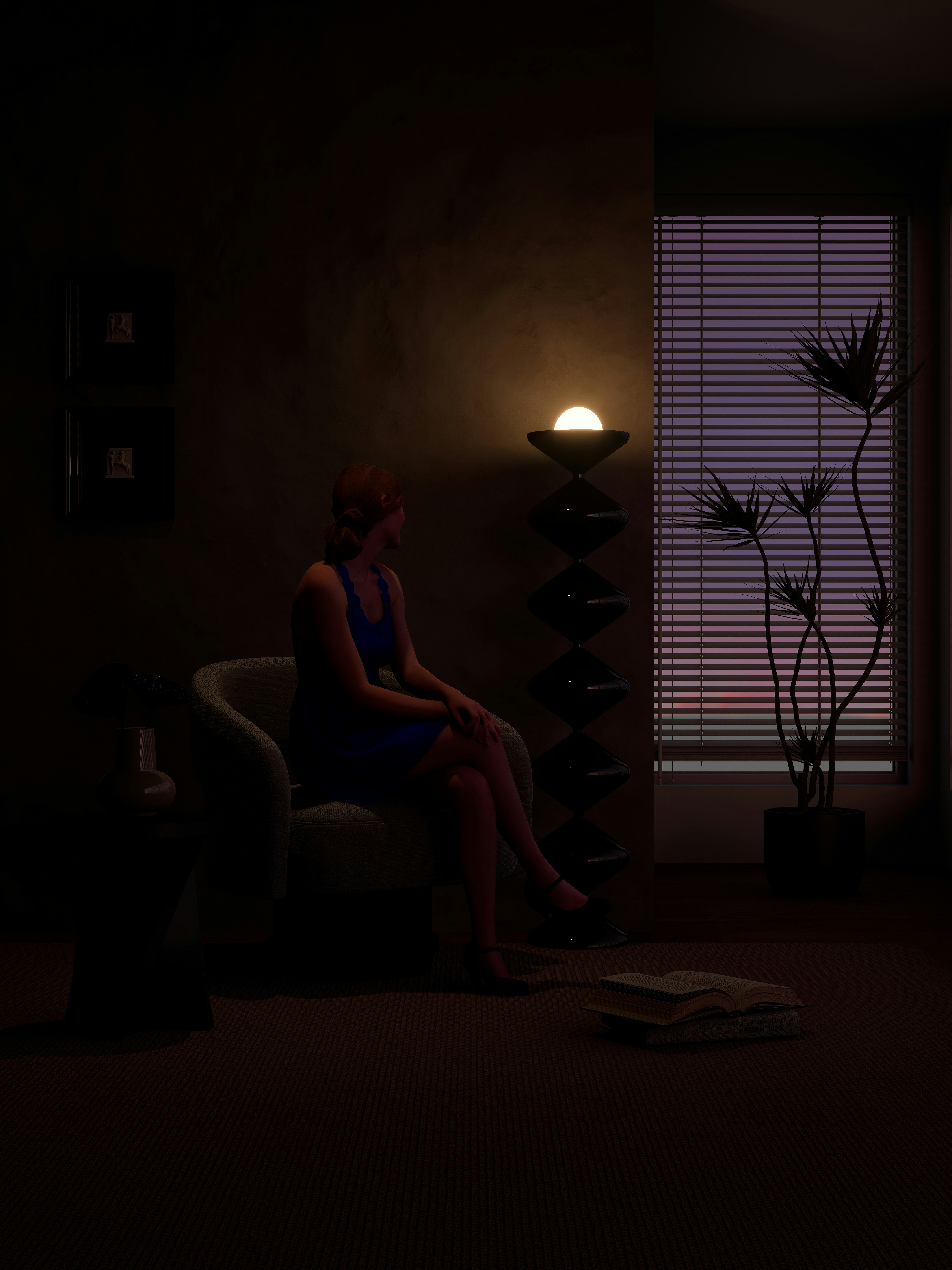 Calm, softly lit room interior