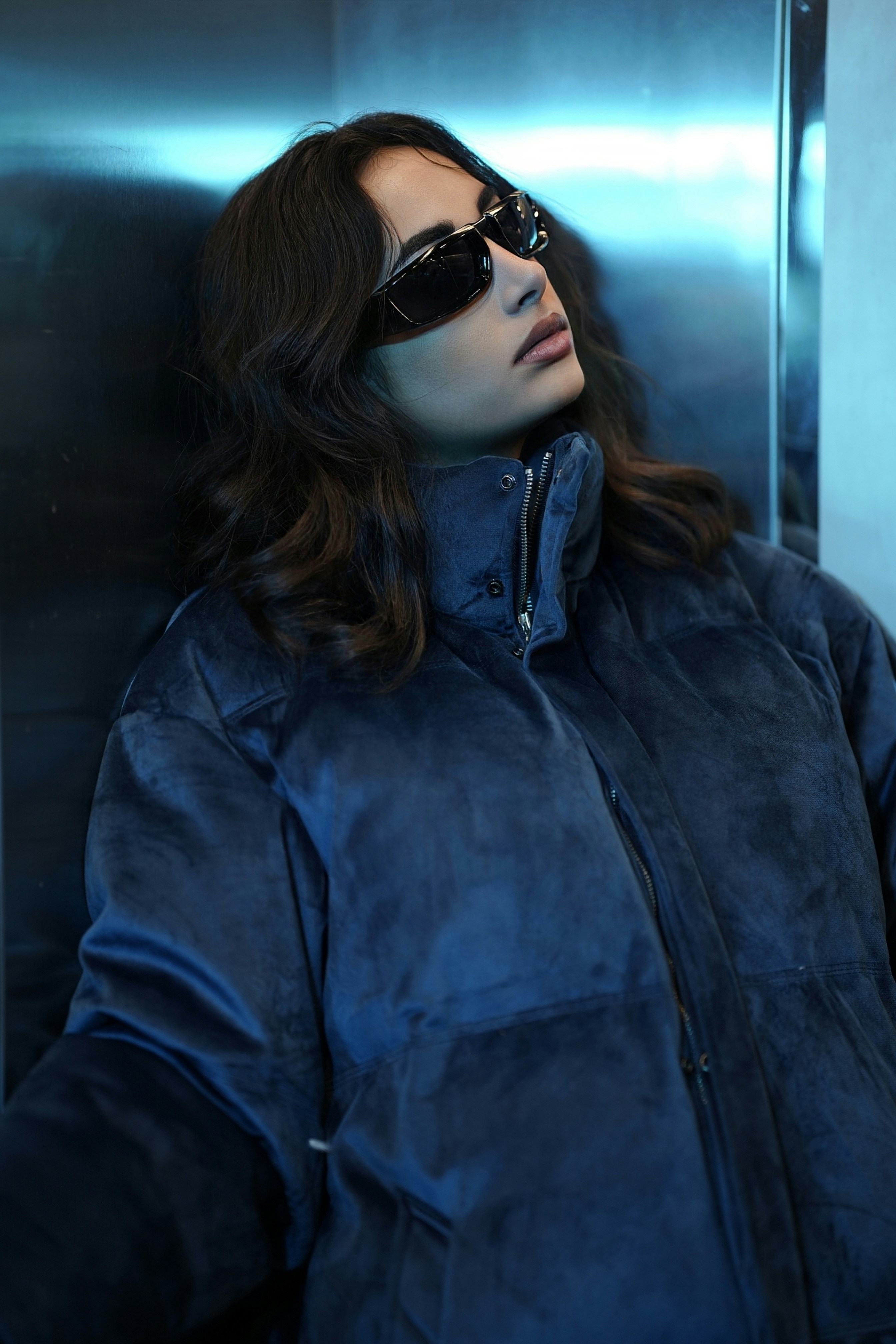 Doudoune bleu électrique Bershka