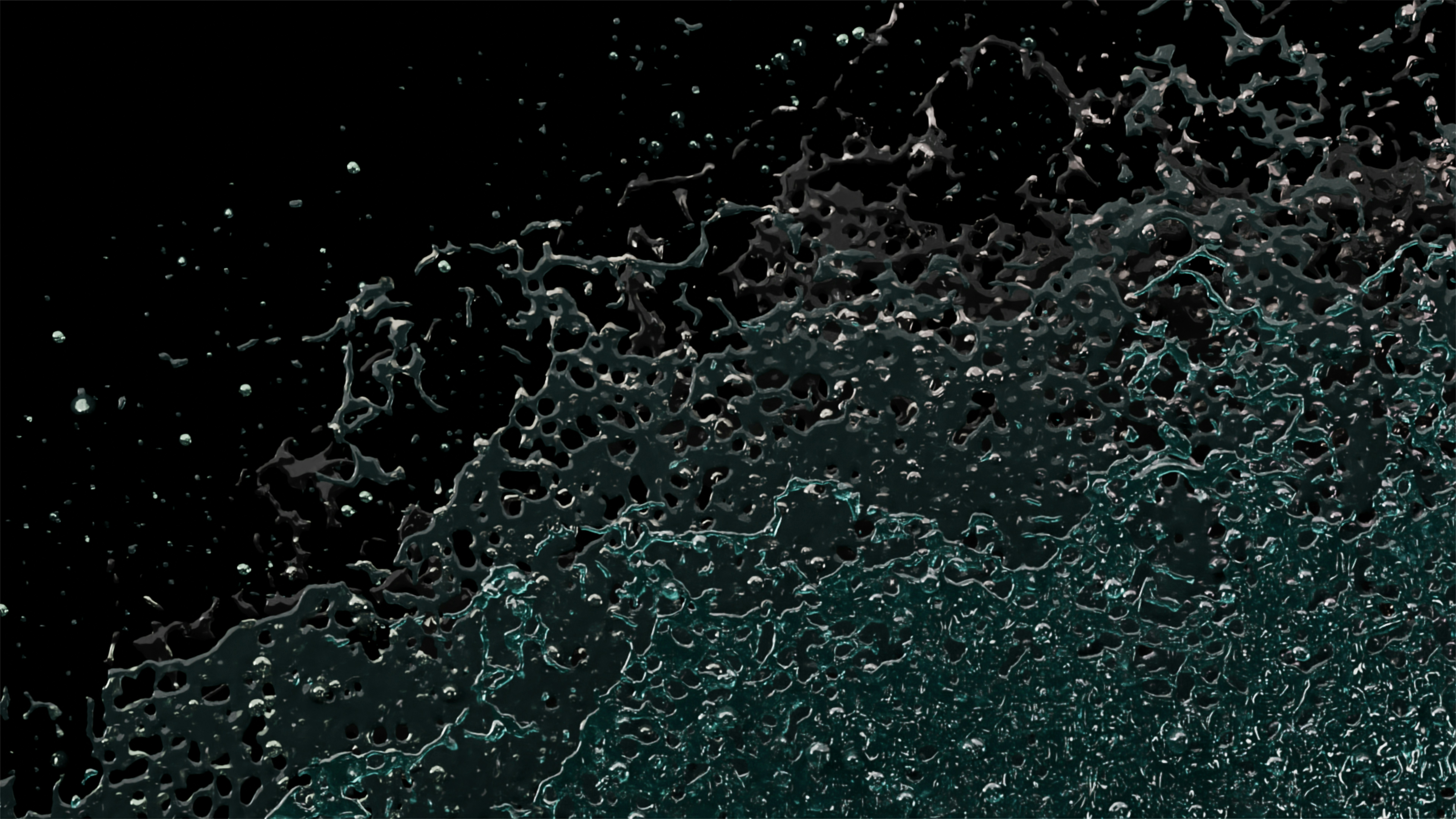 Abstract water splashes on a dark background