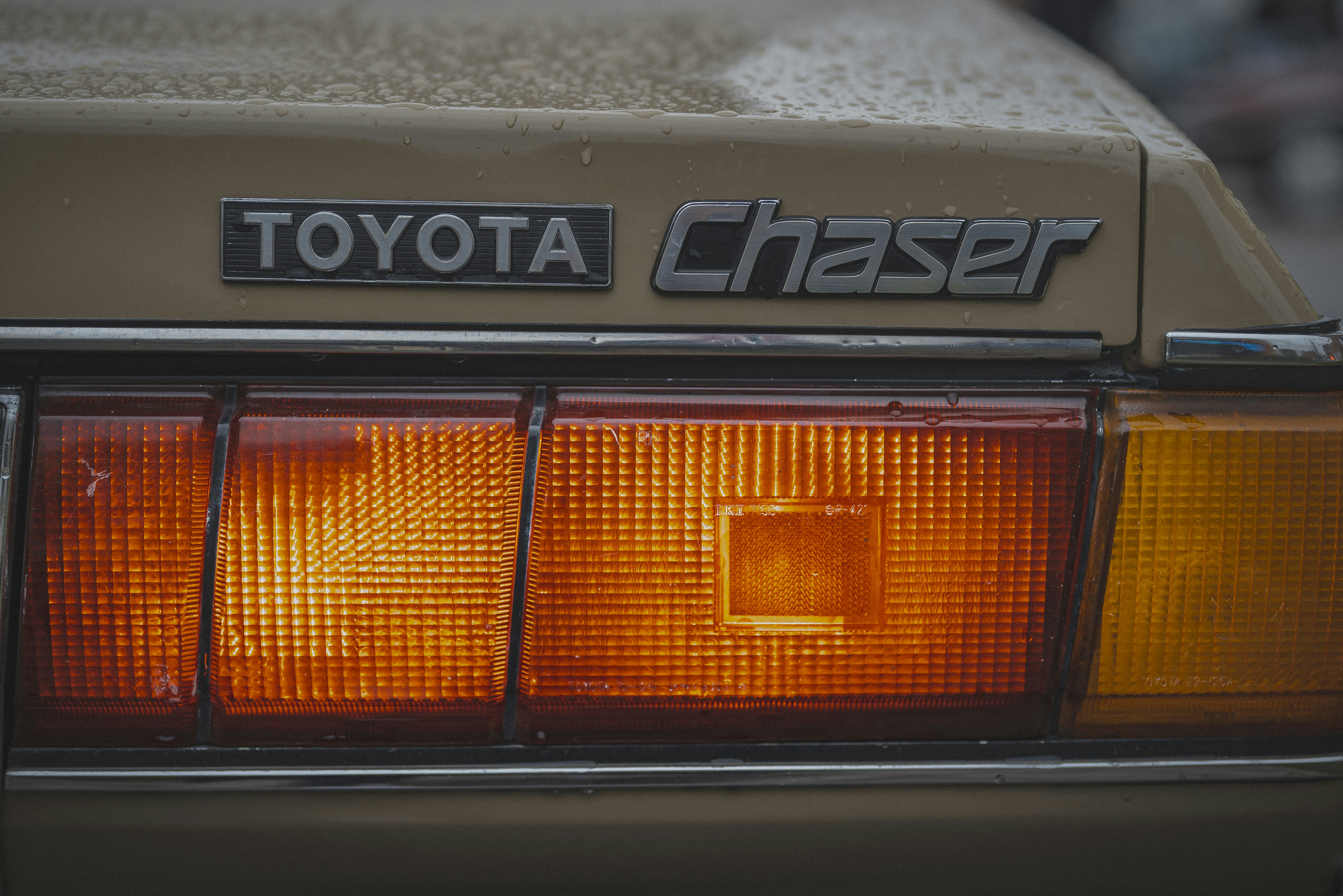 Close up of a toyota chaser car's taillight.