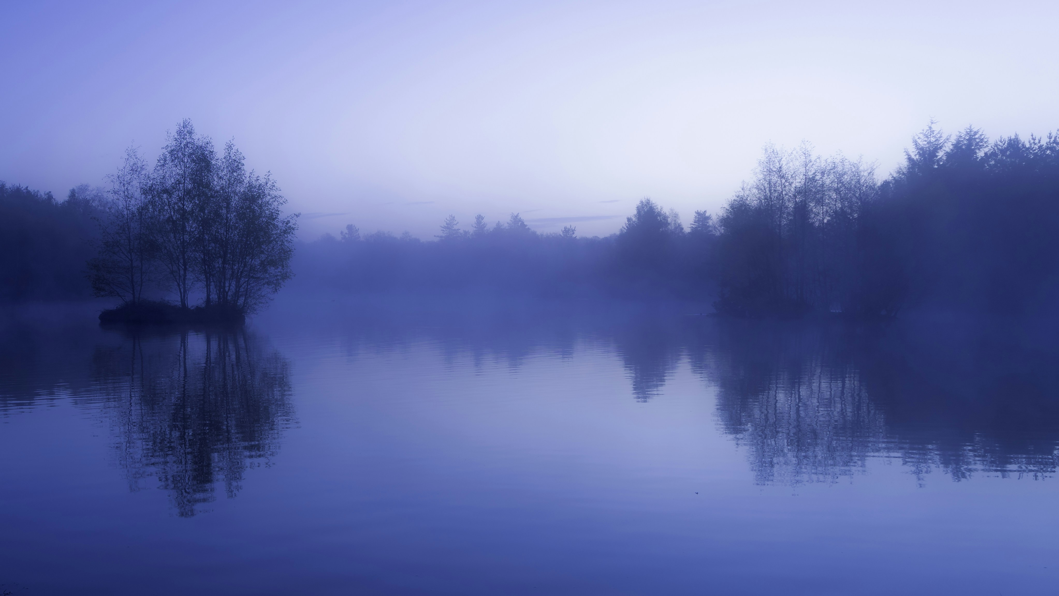 lake morning mist nature peaceful