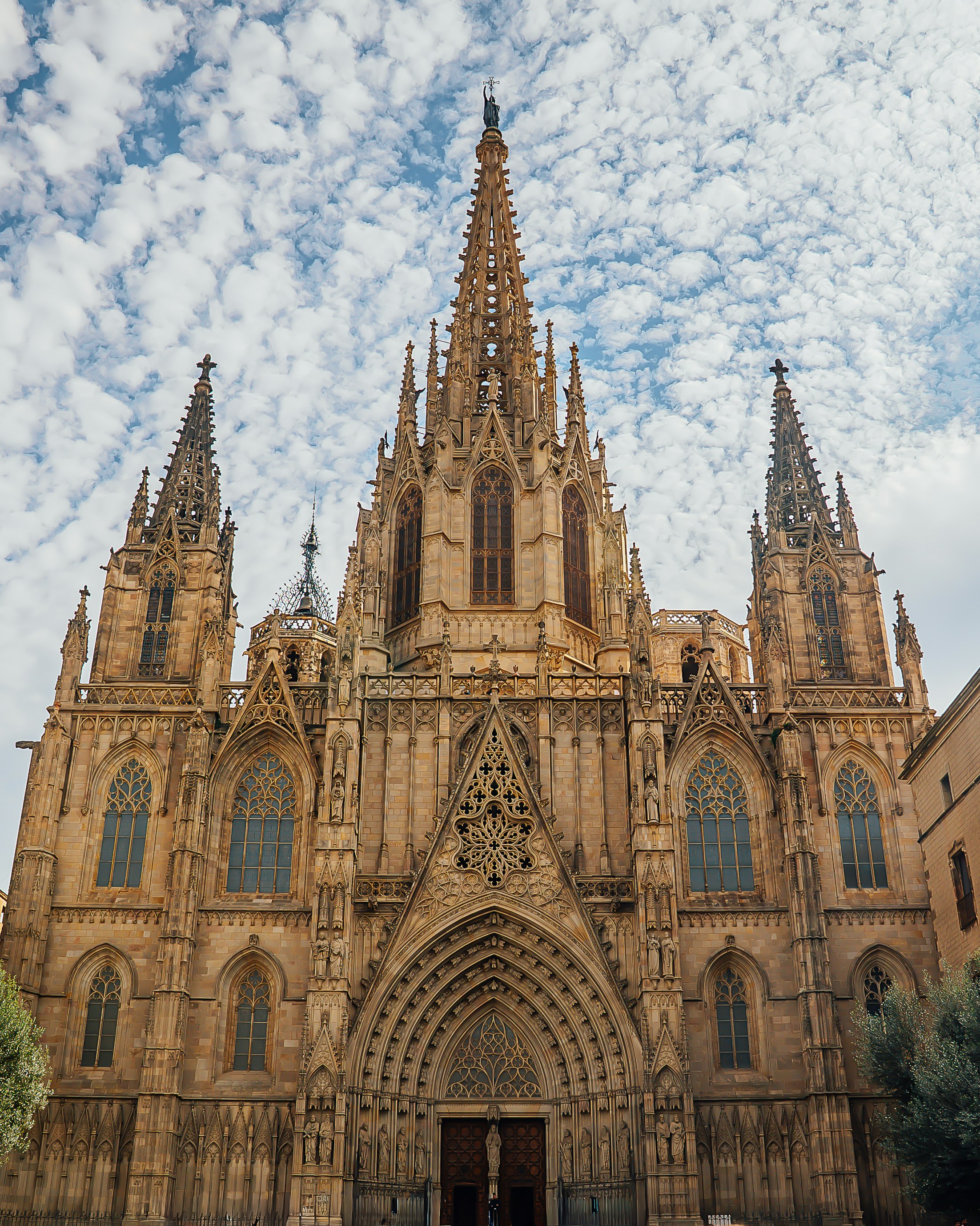 Detalle de la fachada gótica de la Catedral de León