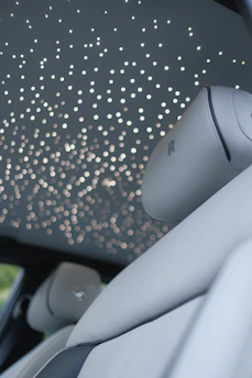 Interior car ceiling with starry night effect