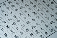 A grid of chinese calligraphy characters on paper