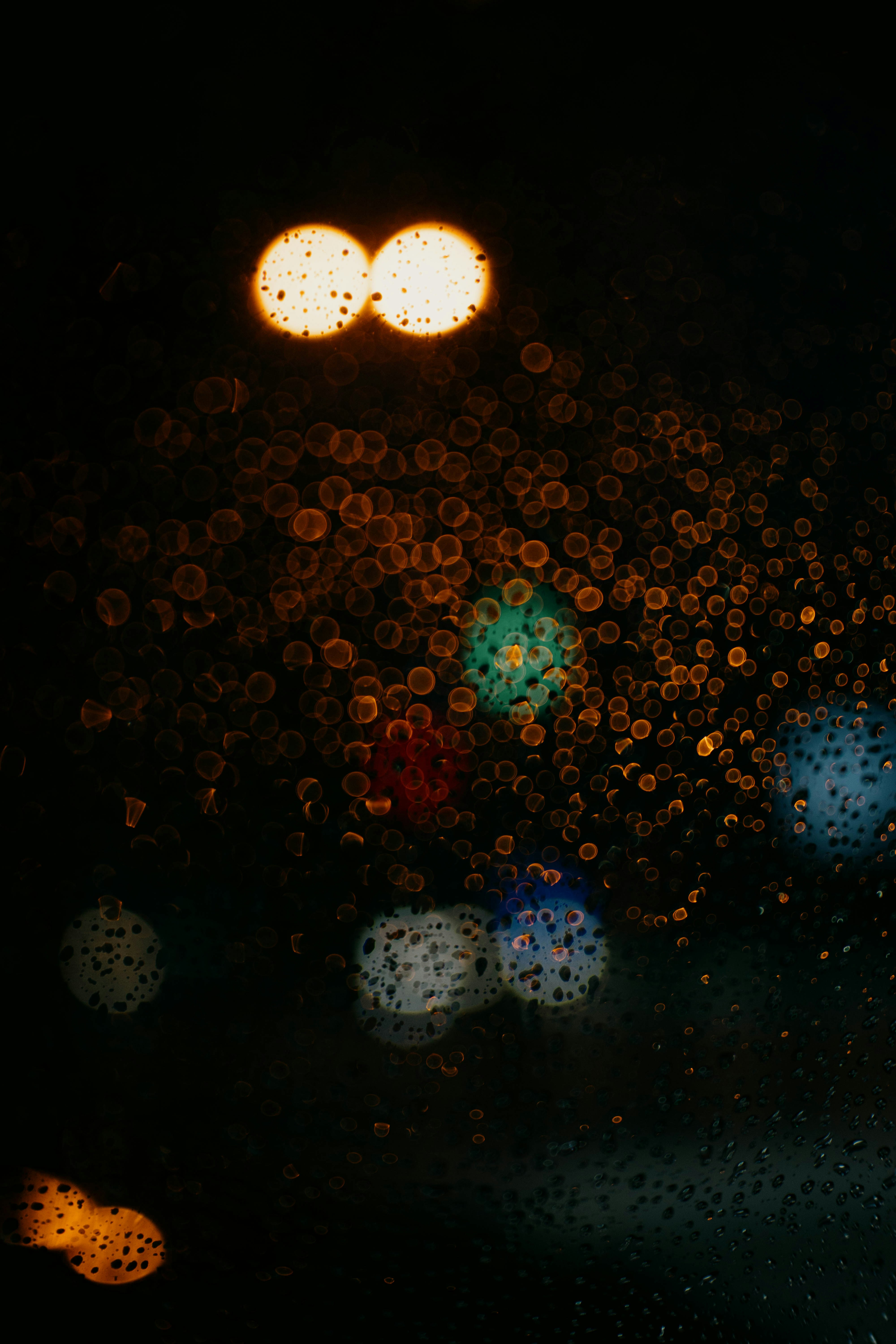 Blurred colorful lights on a dark background