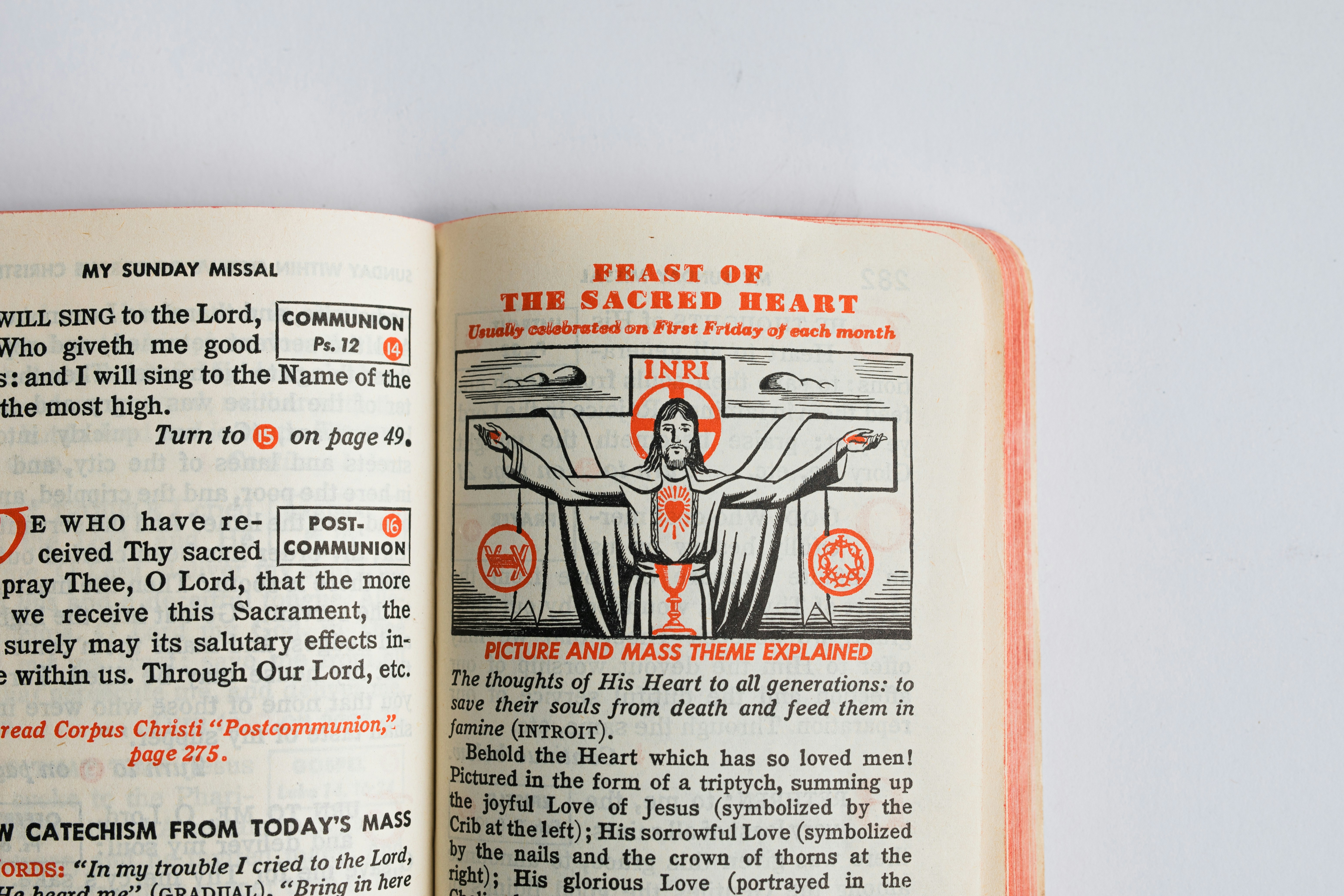 Página de un libro religioso con ilustración