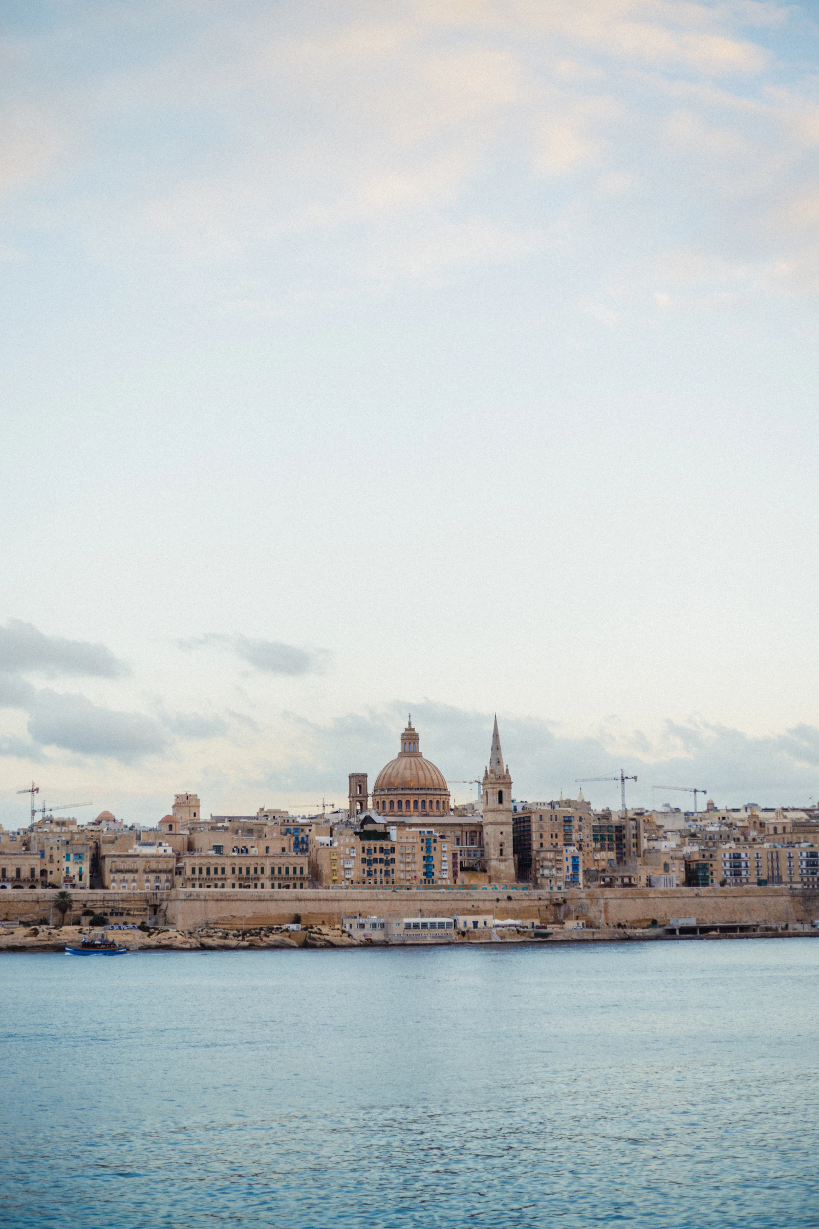 Valletta, Malta across the blue Mediterranean water