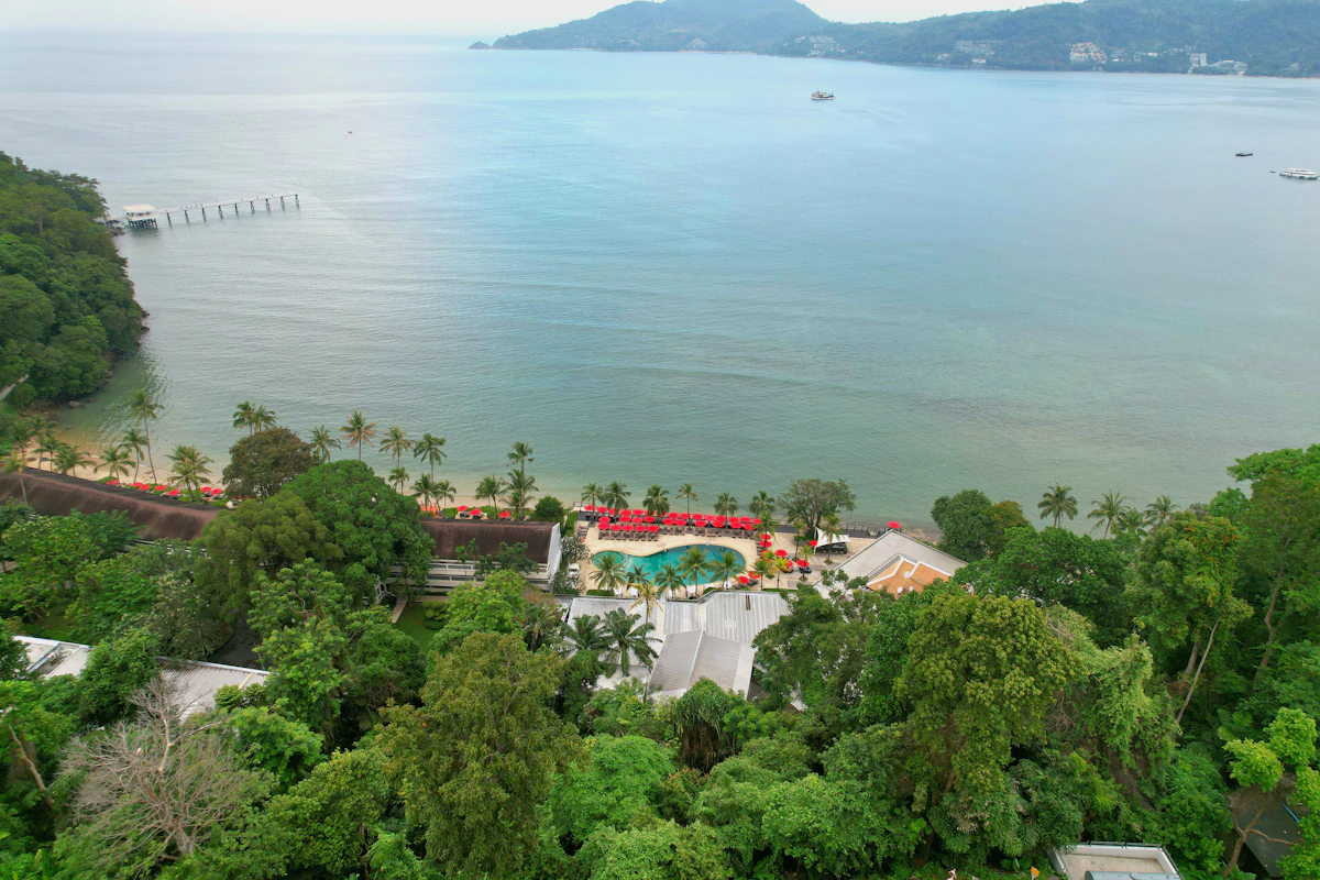 Coastal resort pool overlooking the ocean