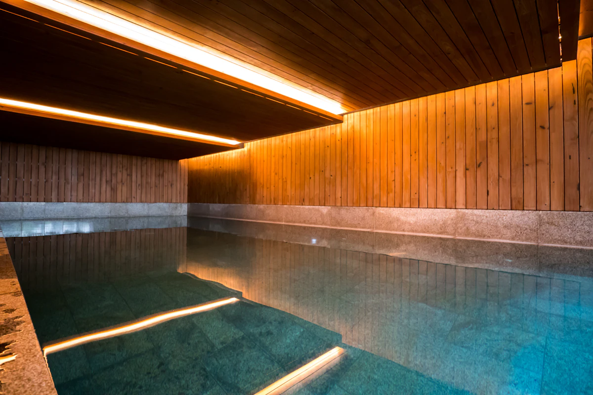 Indoor hotel spa pool
