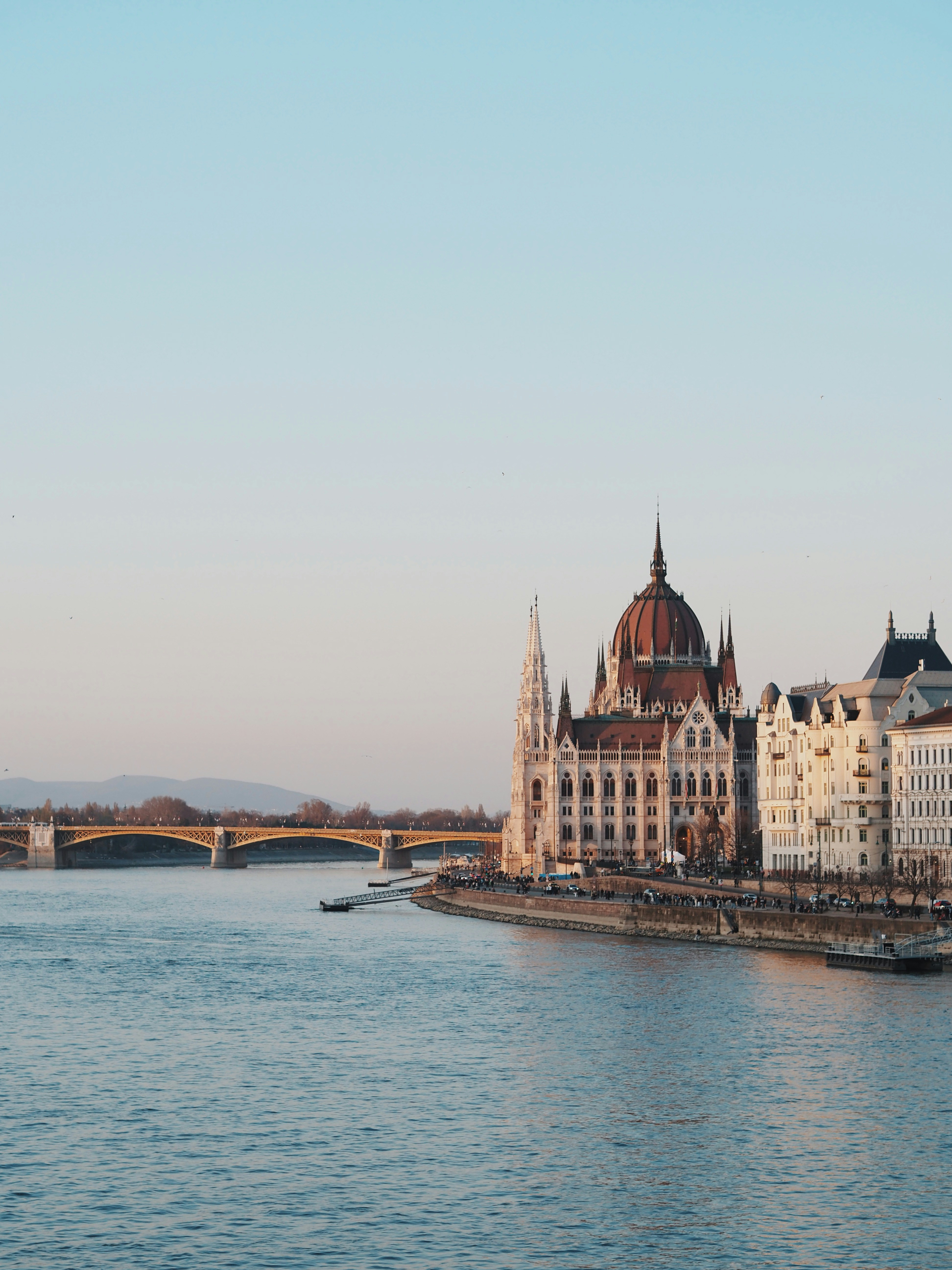 The hungarian parliament building on the danube river